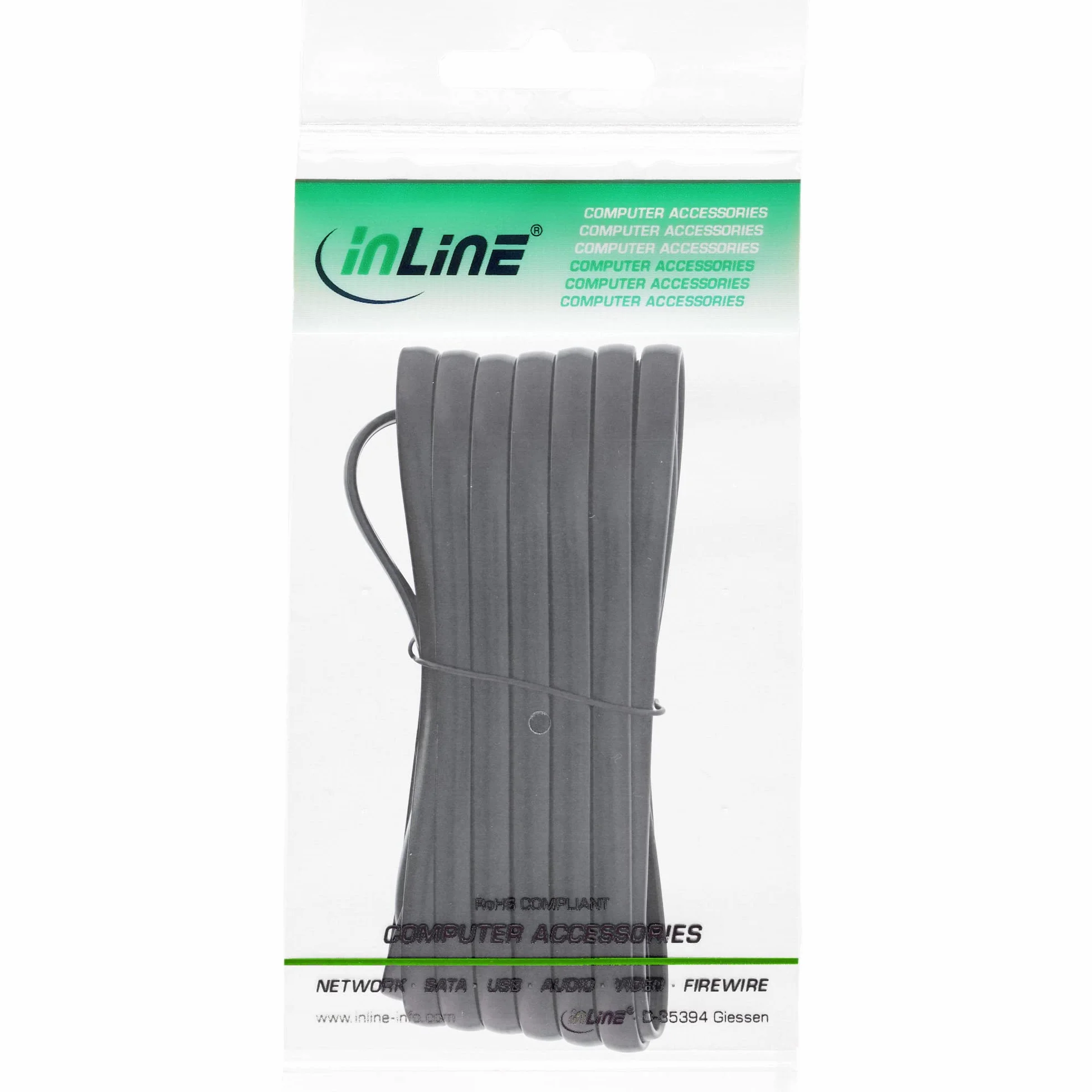 Kabel telefoniczny InLine 2 m RJ12 Czarny