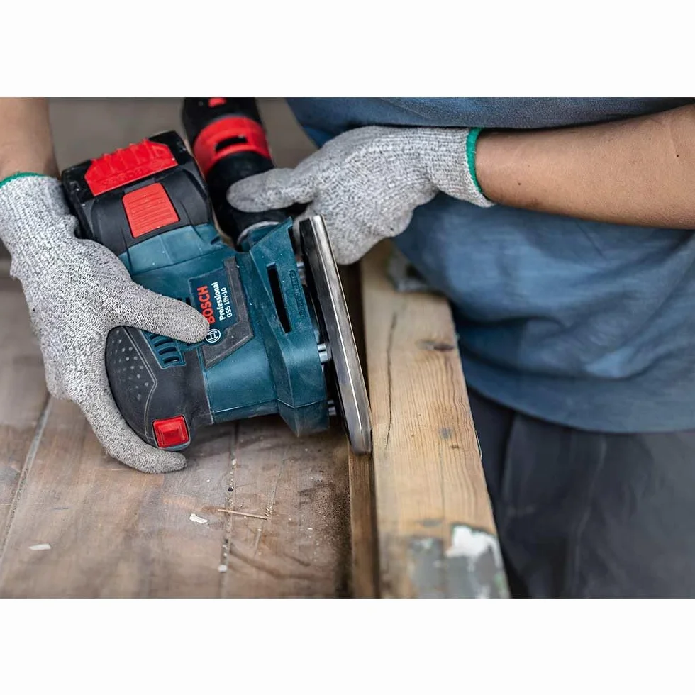 Bosch 10x Papiery ścierne EXPERT C470 z 8 otworami (do Farba na drewnie, Twarde drewno, Ø 93x186 mm, Ziarnistość 320, Professional Akcesoria Szlifierka oscylacyjna)