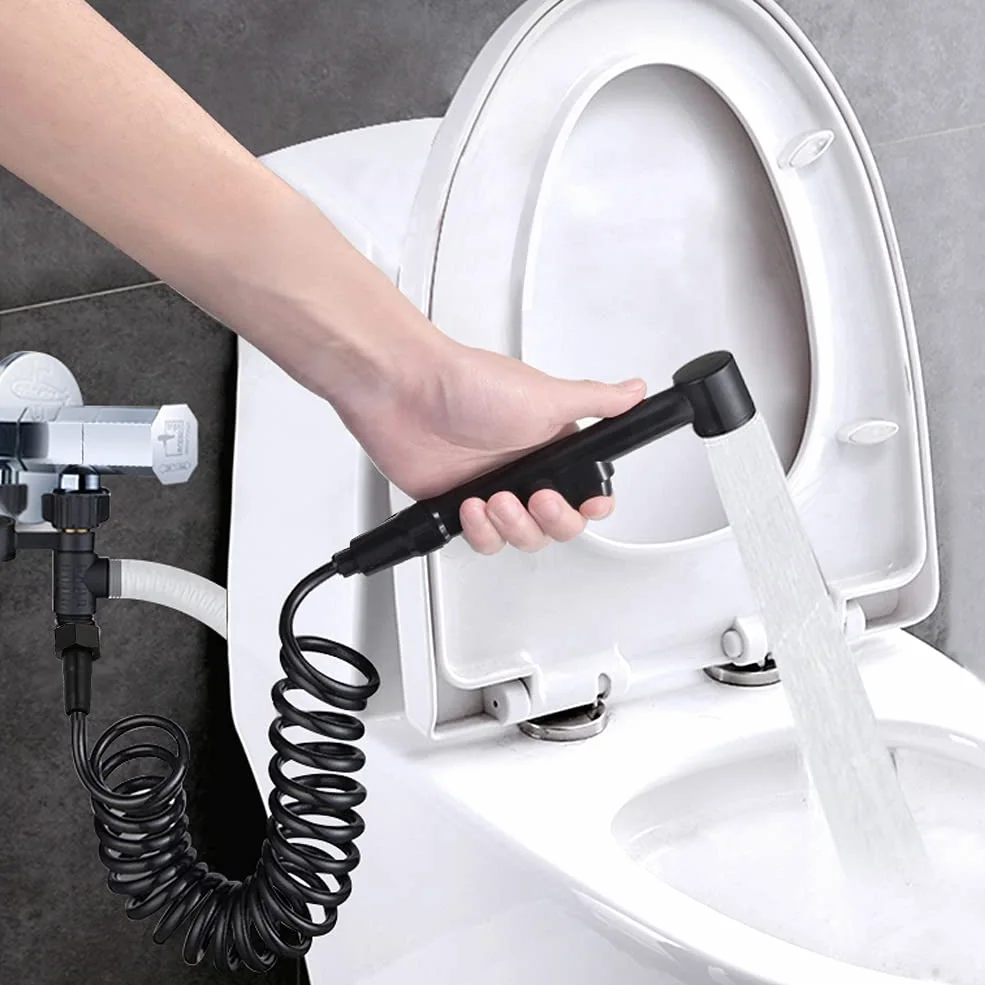 Elastyczny wąż prysznicowy 2 m – zwijany wąż spiralny do łazienki hydraulicznej kompatybilny z pistoletem do spryskiwaczy bidetowych i łatwy w instalacji