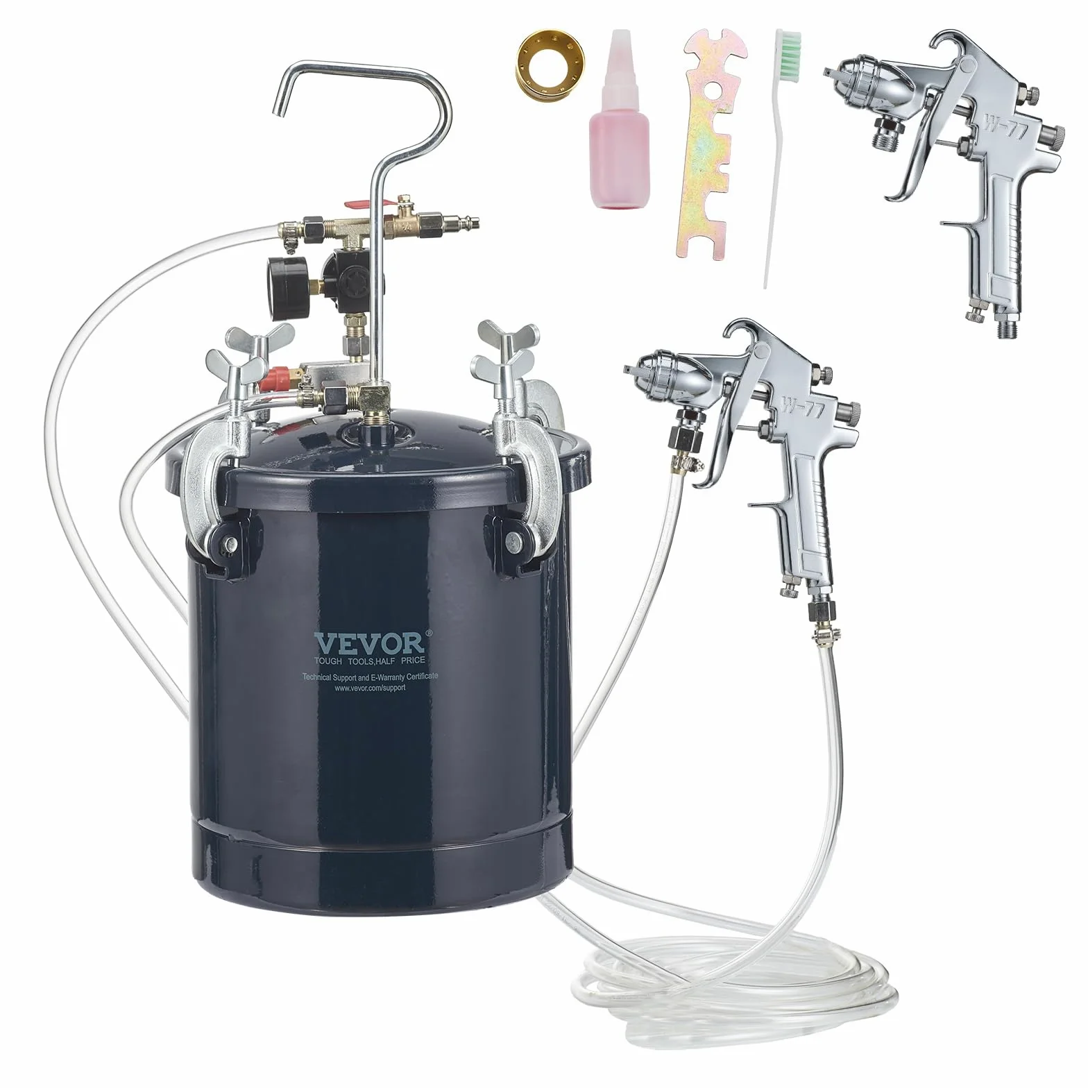 VEVOR Zbiornik ciśnieniowy na farbę, farba w sprayu, zbiornik ciśnieniowy 10 l, pistolet do lakierowania 60 psi, pojemnik na farbę Φ 52 x 32 cm
