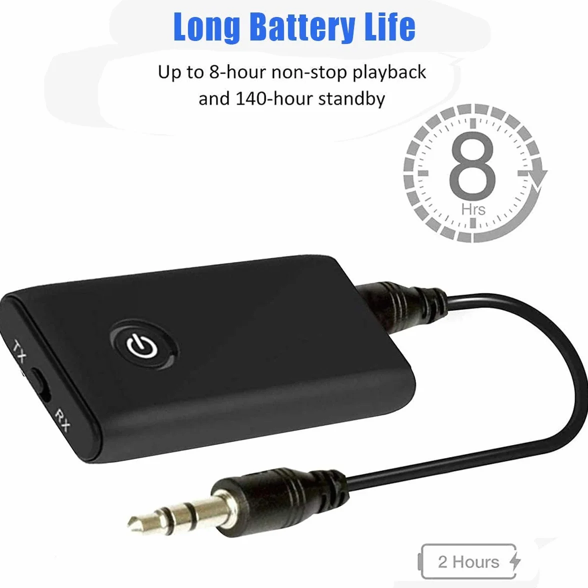 Nadajnik Bluetooth 5.0 2 w 1, Adapter Bluetooth z Gniazdem 3,5 mm APTX i USB, Kompatybilny z TV/PC/Stereo Maiso