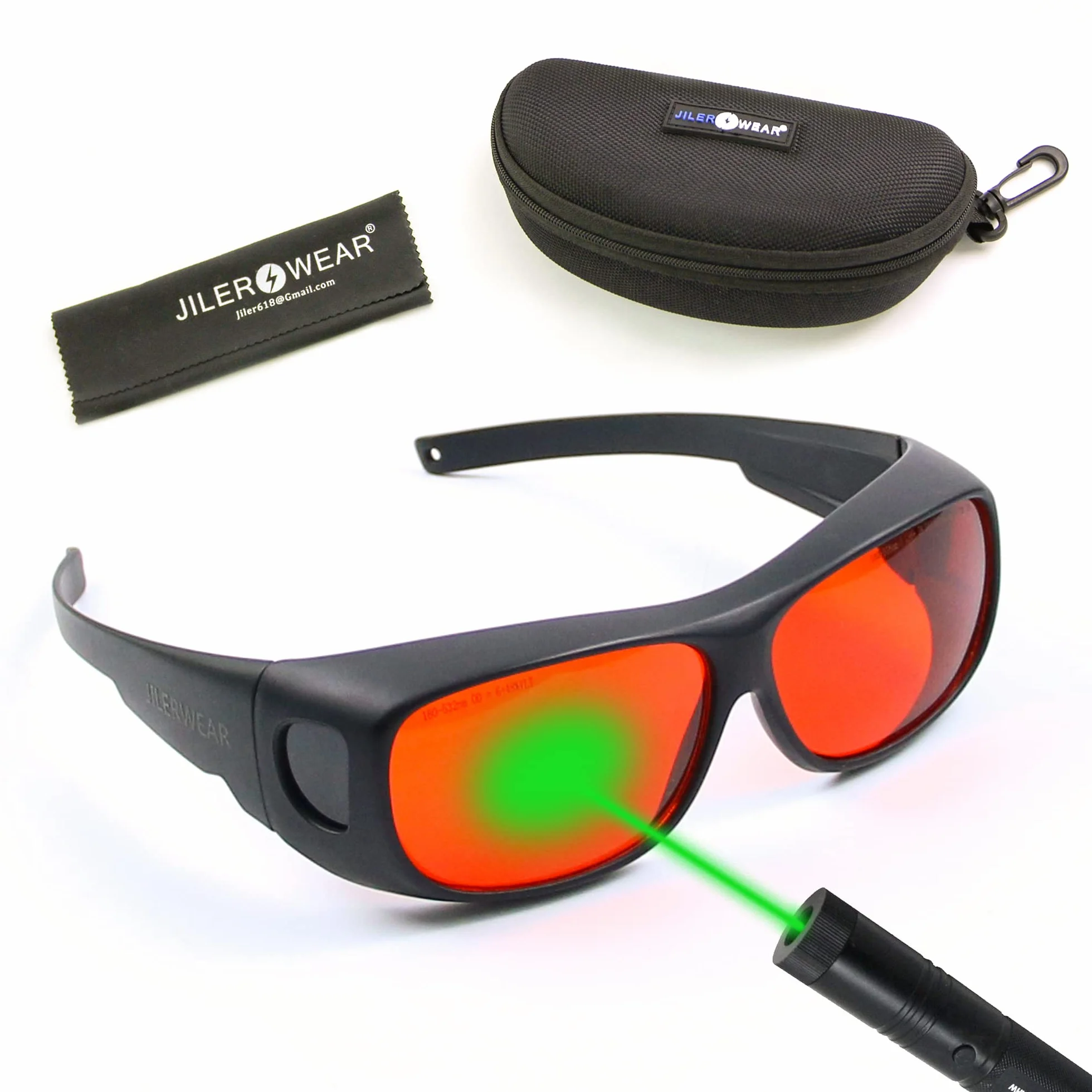 JILERWEAR OD6+ ochronne okulary ochronne 180 nm m-540 nm profesjonalne laserowe okulary ochronne do 405 nm, 445 nm, 532 nm i fioletowe/niebieskie/zielone okulary ochronne 450 nm (specjalnie do lasera