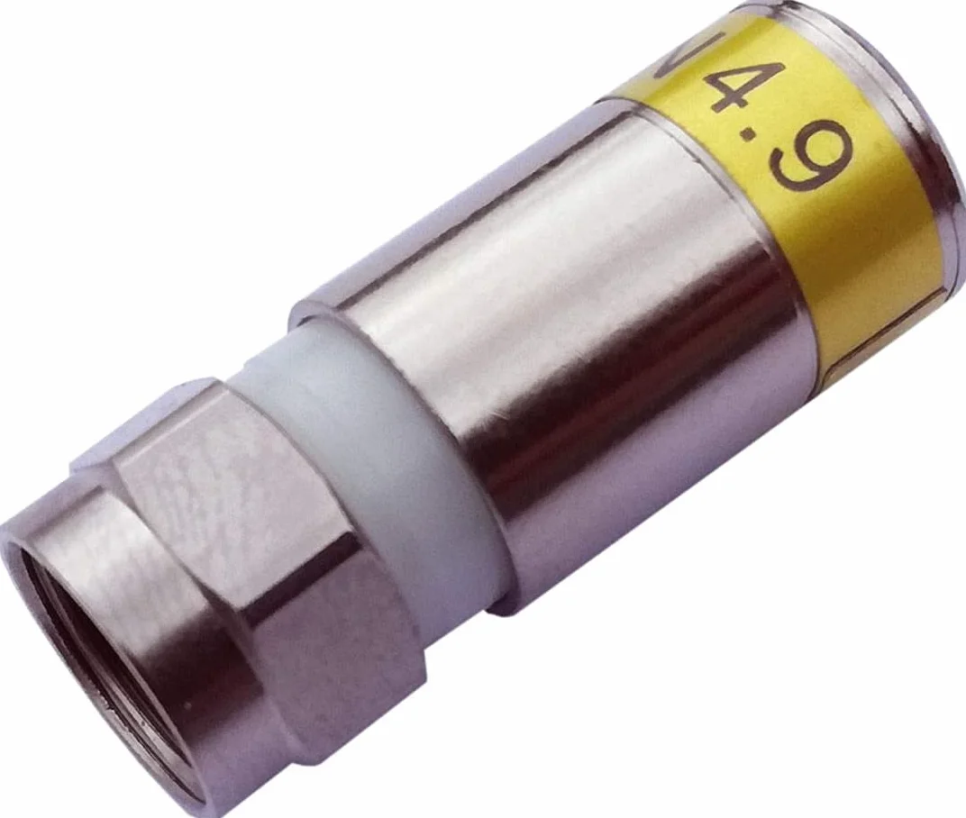 10 sztuk Cabelcon F-56-CX3 4.9 - żółty - wtyk F RG6 Compression