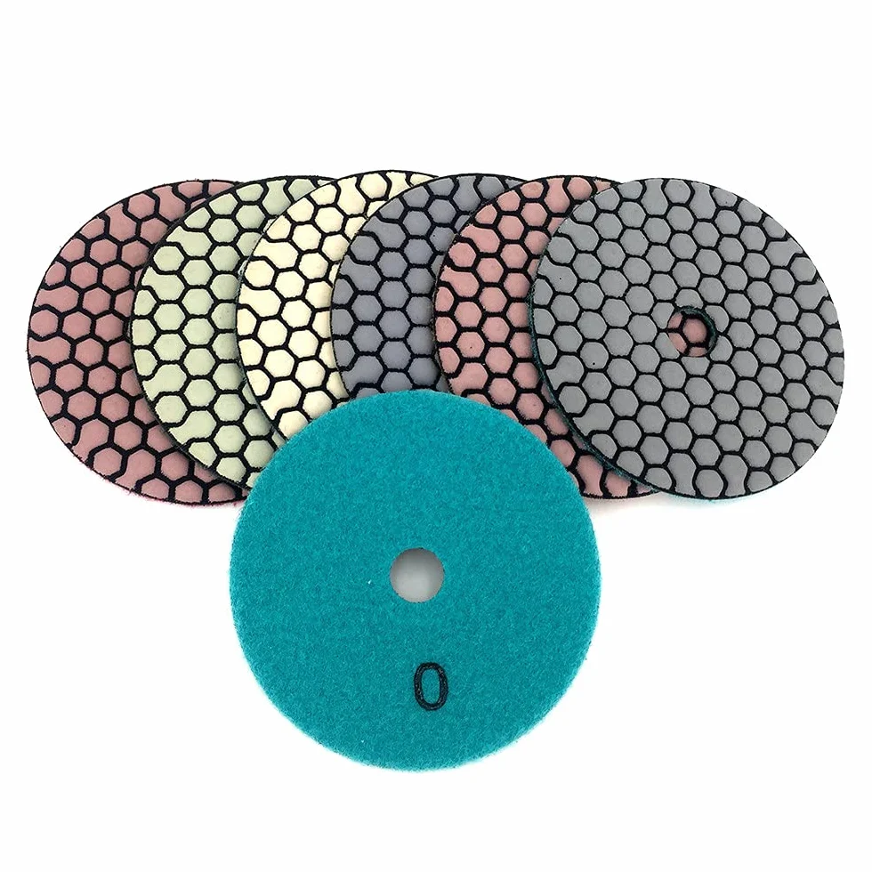 6 szt. 100mm sucha podkładka polerska 4 cale ostre diamentowe podkładki polerskie do granitowego marmuru tarcza szlifierska, 2