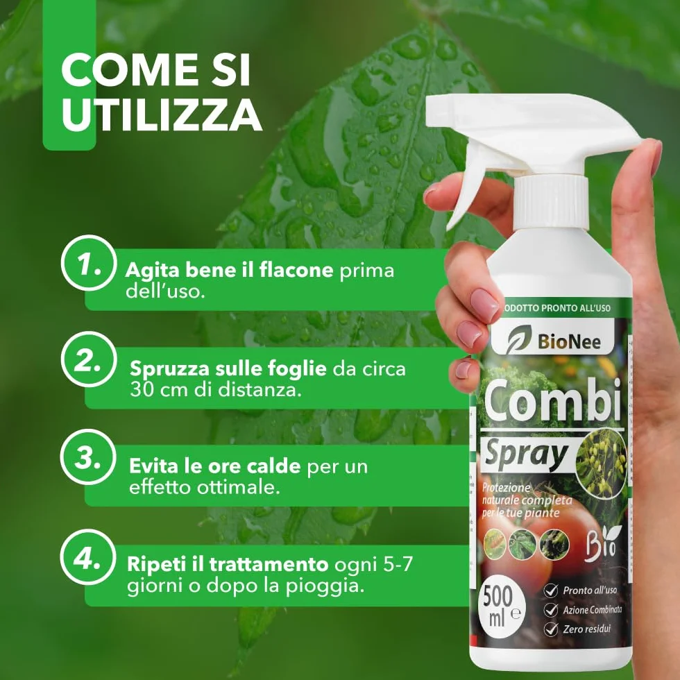 Combi Spray olejek neem + mydło miękkie potasowe - wzmacniacz obrony roślin, naturalny organiczny 750 ml