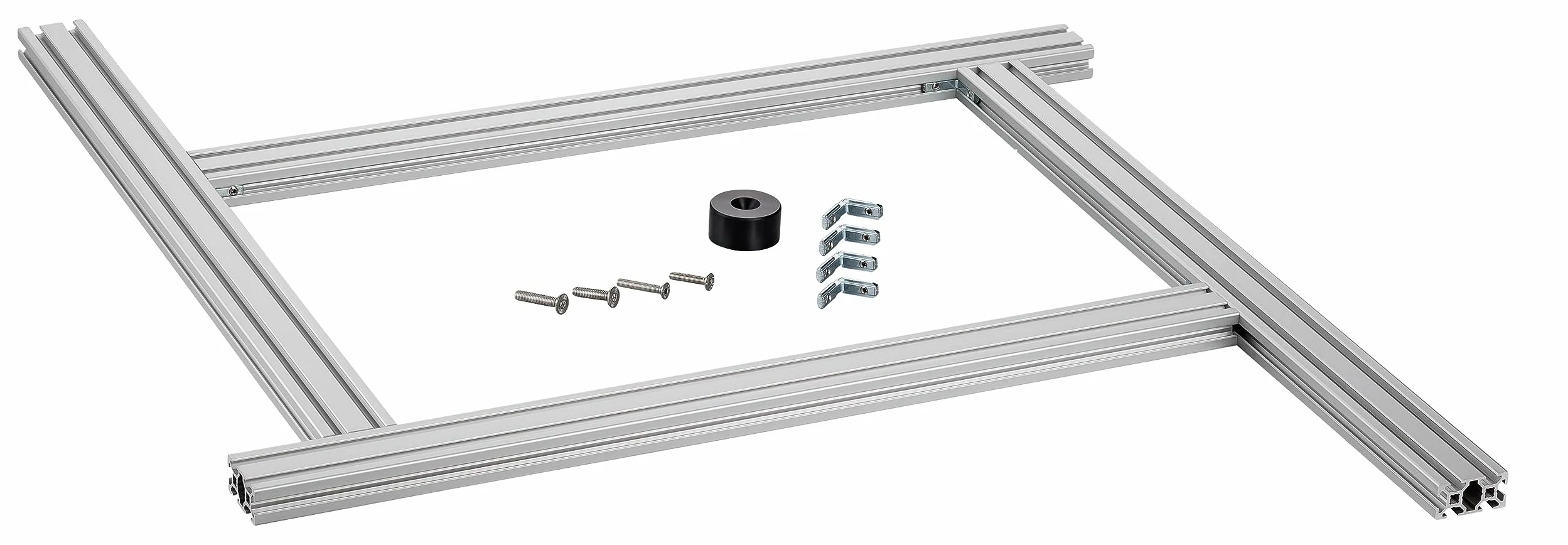 Szablon do frezowania Basic-Line do prostokątnych wycięć z frezarką górnowrzecionową – regulowany (500 mm x 500 mm)