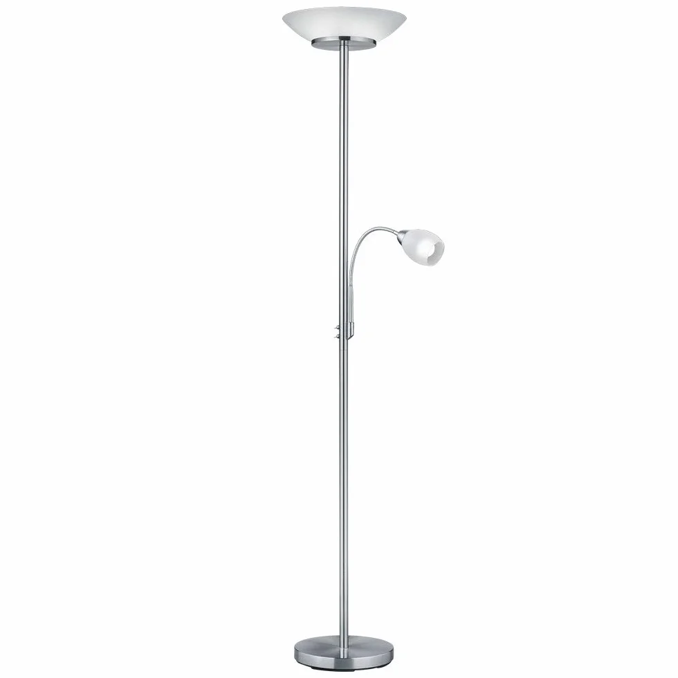 Reality Leuchten Gerry R40063107, metal nikiel matowy, szkło białe, bez 2 x E27 i 1 x E14