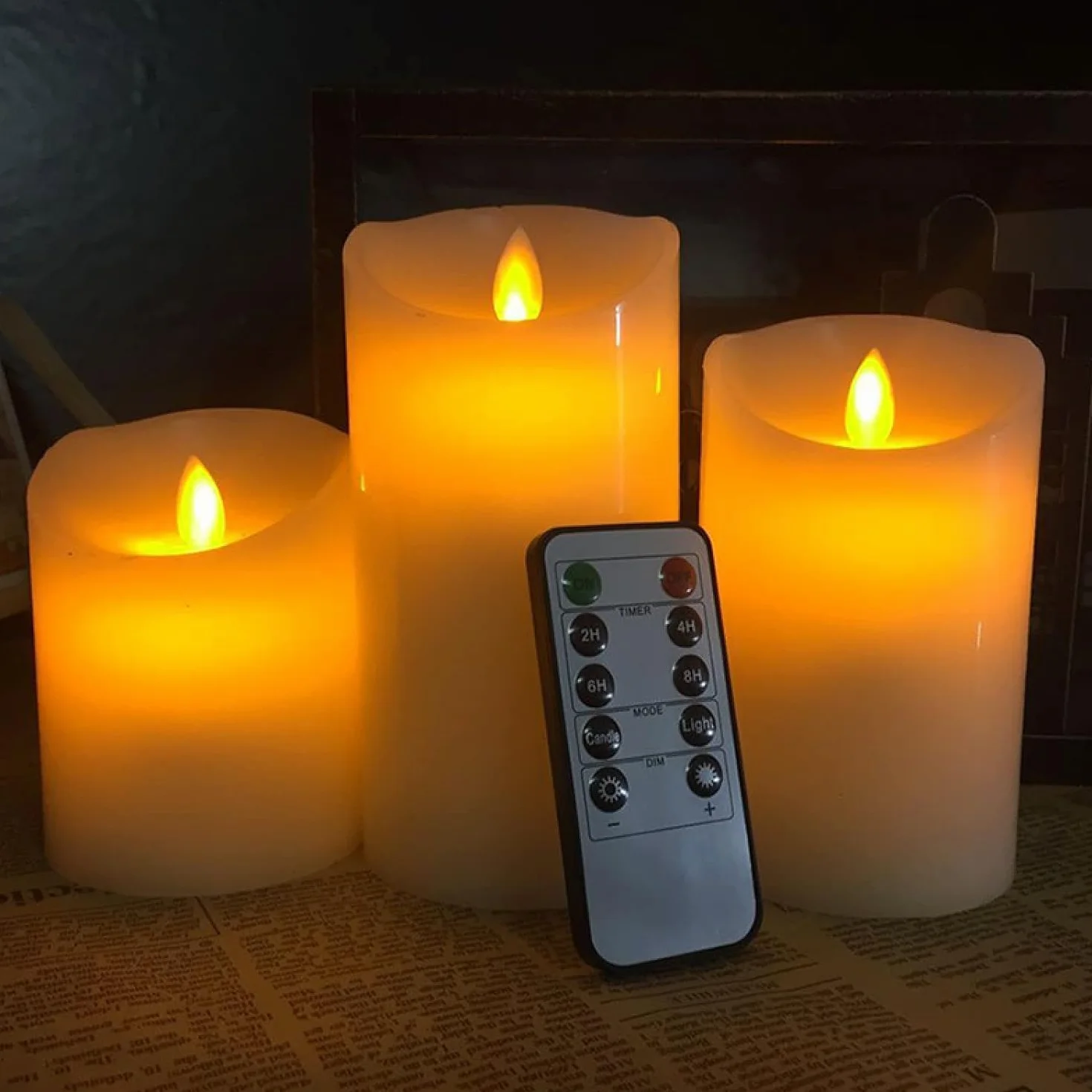 flintronic Świece bezpłomieniowe LED, 3 szt., świece filarowe z pilotem zdalnego sterowania i funkcją timera, Φ 7,5 cm x wys. 10 cm / 12 cm / 15 cm, świece LED na urodziny, imprezę, ślub, hotel