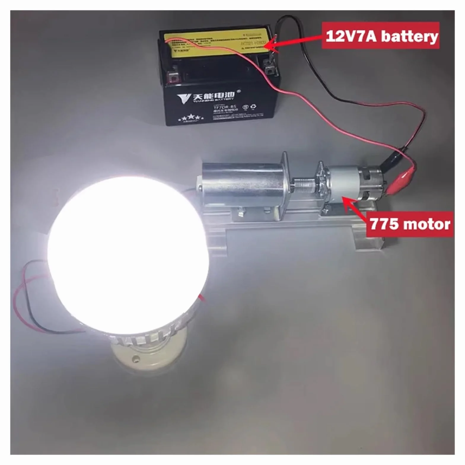 Xuro Generator bezszczotkowy z magnesami trwałymi 220 V DC, generator wysokiego napięcia DIY, dwułożyskowy, wyciszony, silnik 775, miniaturowy, ładowalny(A)