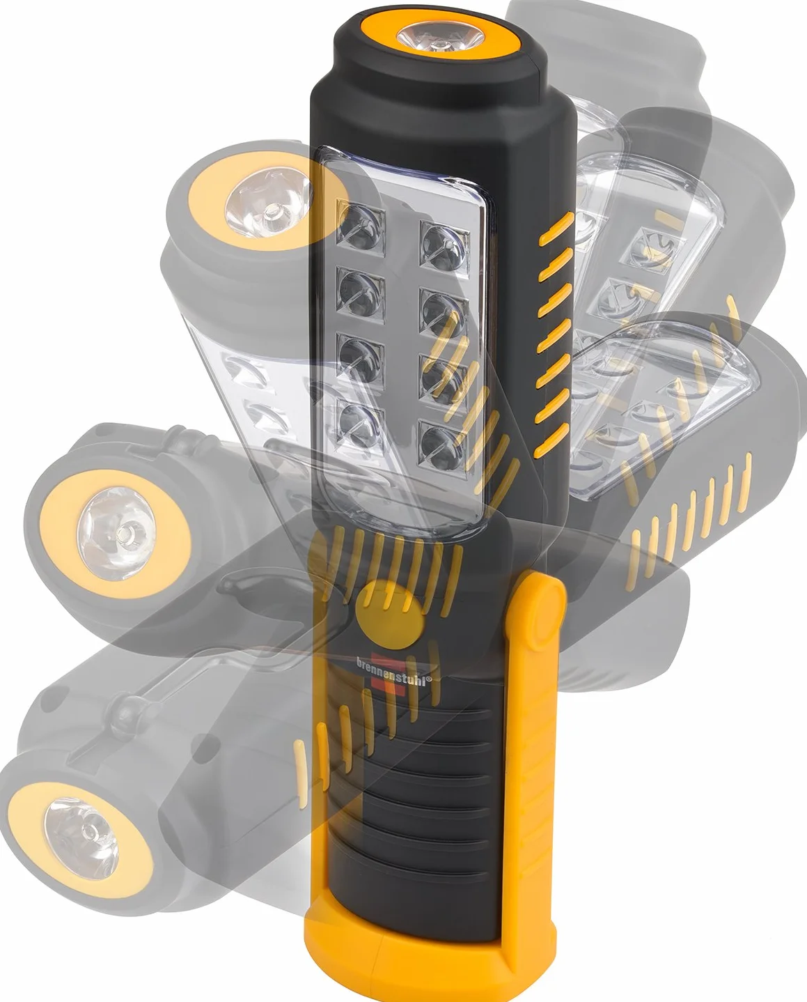Brennenstuhl Latarka z akumulatorem/lampa reczna LED SMD 250+100lm (lampa warsztatowa o maks. czasie swiecenia 10h, z obrotowym hakiem i magnesem)