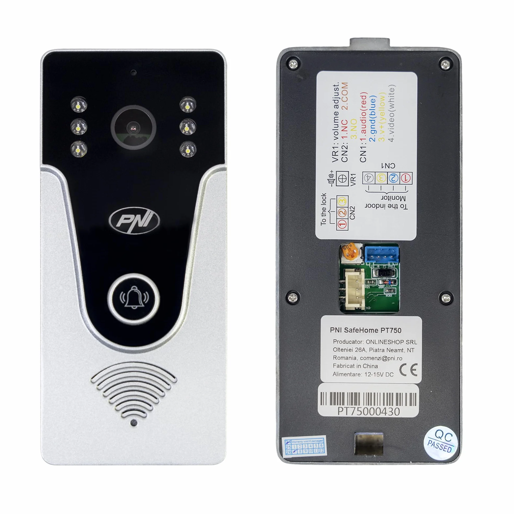 Inteligentny wideodomofon PNI SafeHome PT750 WiFi HD, P2P, monitor wewnętrzny, dedykowana aplikacja Tuya Smart, integracja w scenariuszach i inteligentne automatyzacje z innymi kompatybilnymi
