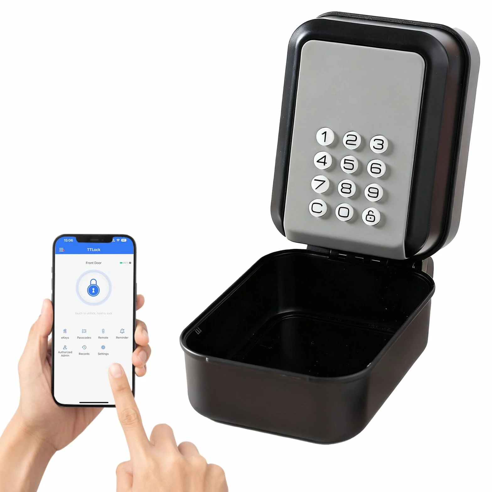Inteligentny sejf na klucze z aplikacją TTLock – IP65, wodoszczelne pudełko na klucze, odblokowywanie kodów Bluetooth i PIN, montaż ścienny, sejf na klucze do domu, biura, agenta nieruchomości
