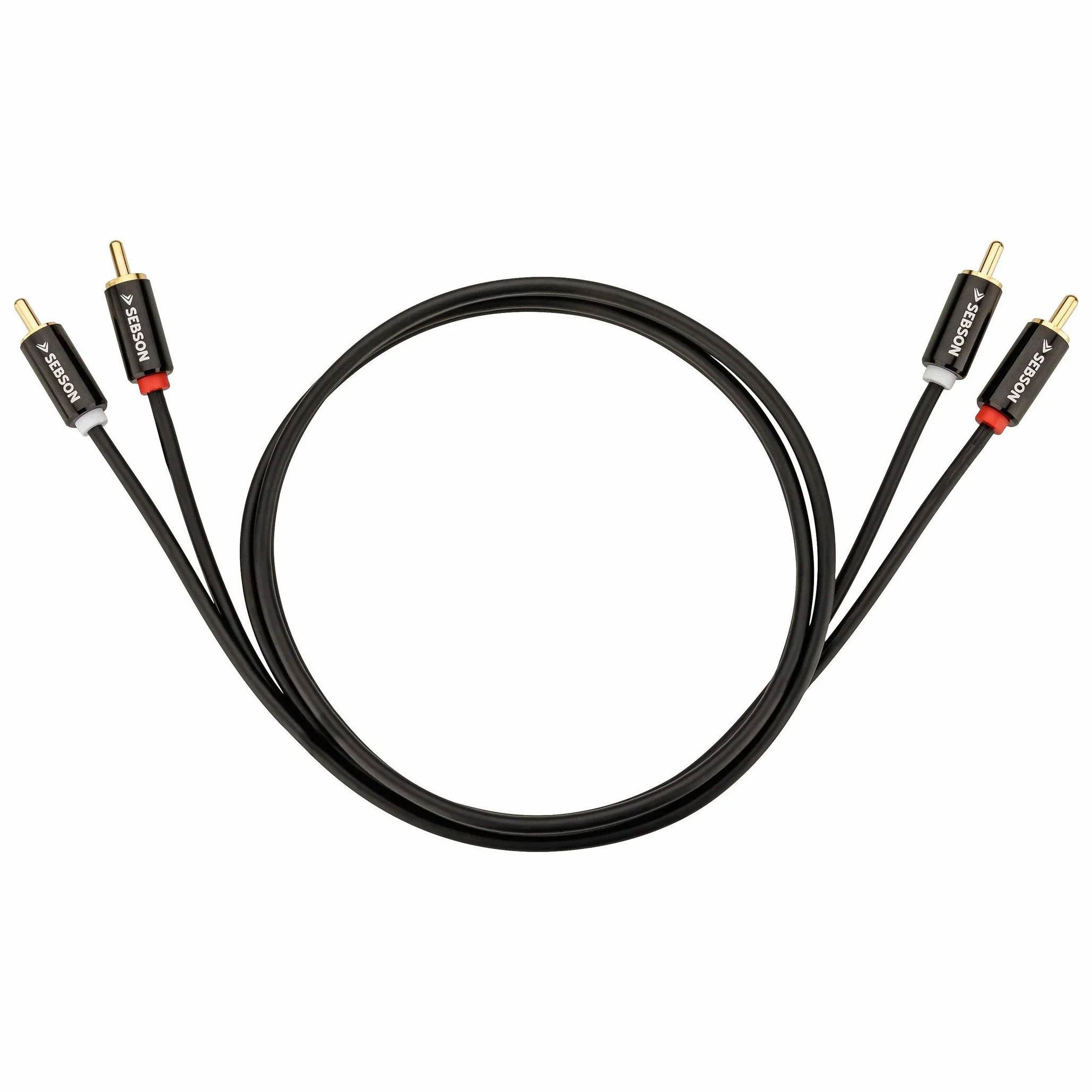 SEBSON Kabel audio RCA 0,5 m 2 męskie na 2 męskie wtyczki RCA do wzmacniacza głośników HiFi