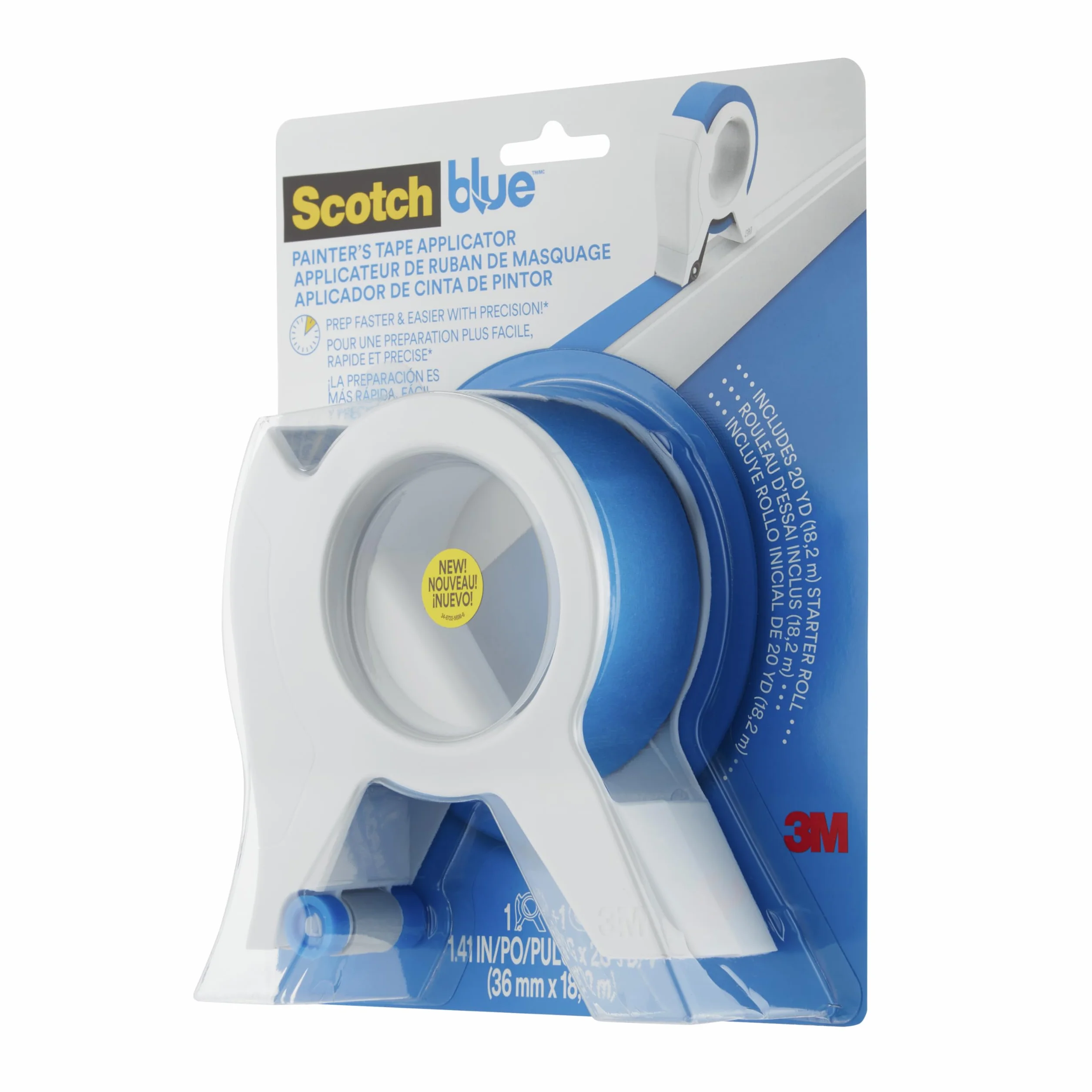 ScotchBlue Aplikator taśmy maskującej TA3-SB-ESF2090 + 1 rolka taśmy maskującej 2090, 36 mm x 18,2 m