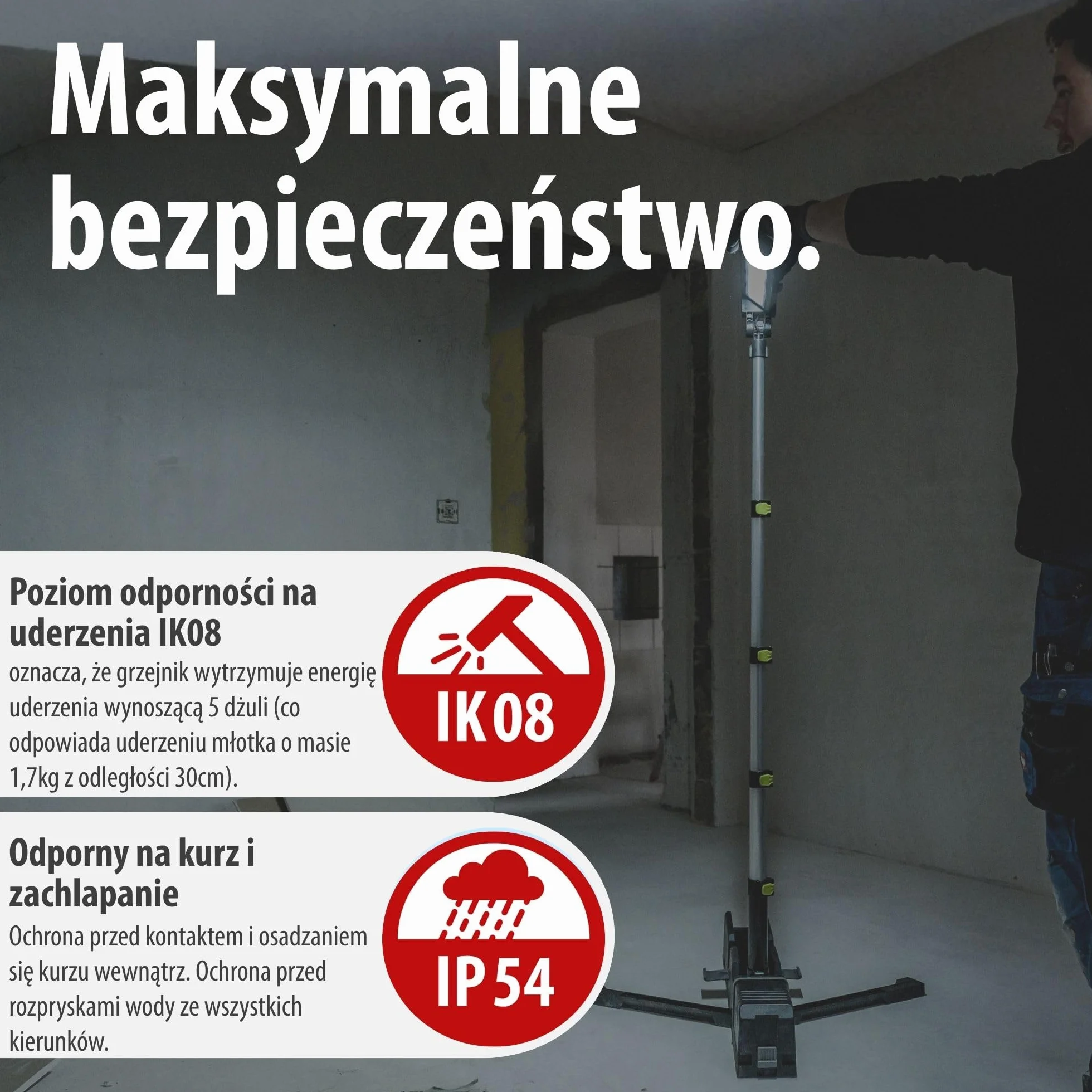 Brennenstuhl Multi Battery LED Akku Teleskopowa lampa robocza 6050 MA (7700lm, IP54, kompatybilny z akumulatorami 18V od 10 różnych producentów, bez baterii, Engineered in Germany)