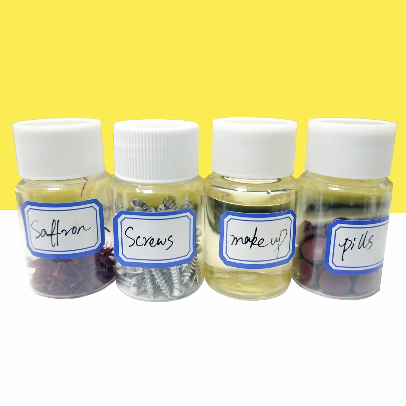 30 szt. 30 ml plastikowych butelek na pigułki z białą zakrętką, przezroczyste, puste butelki podróżne przenośne z 2 arkuszami etykiet (80 szt. naklejek) na tabletki w płynie
