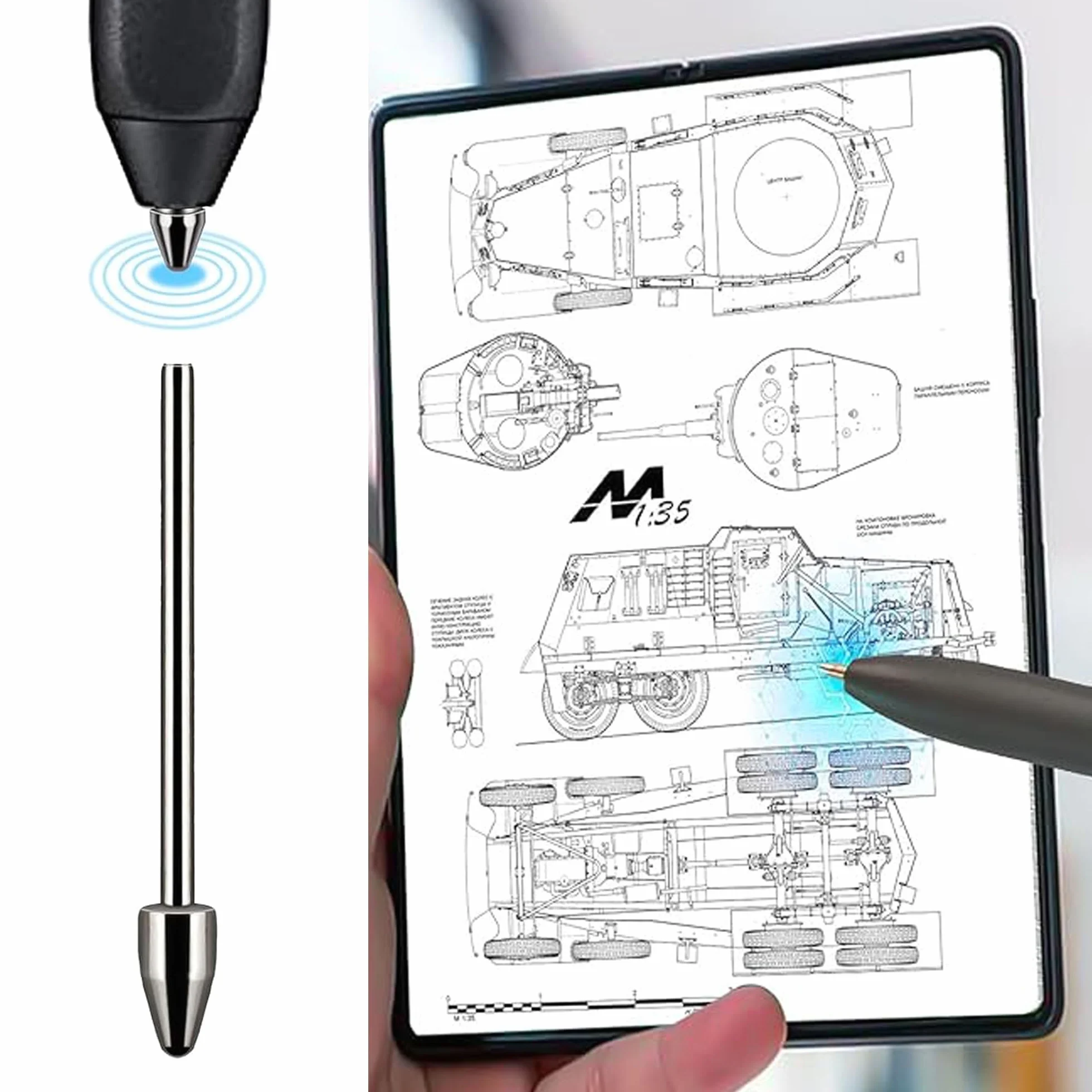 Samsung kompatybilne końcówki S Pen ze stopu tytanu do Note10 Note20 Tab S6 S7 S8 3 szt