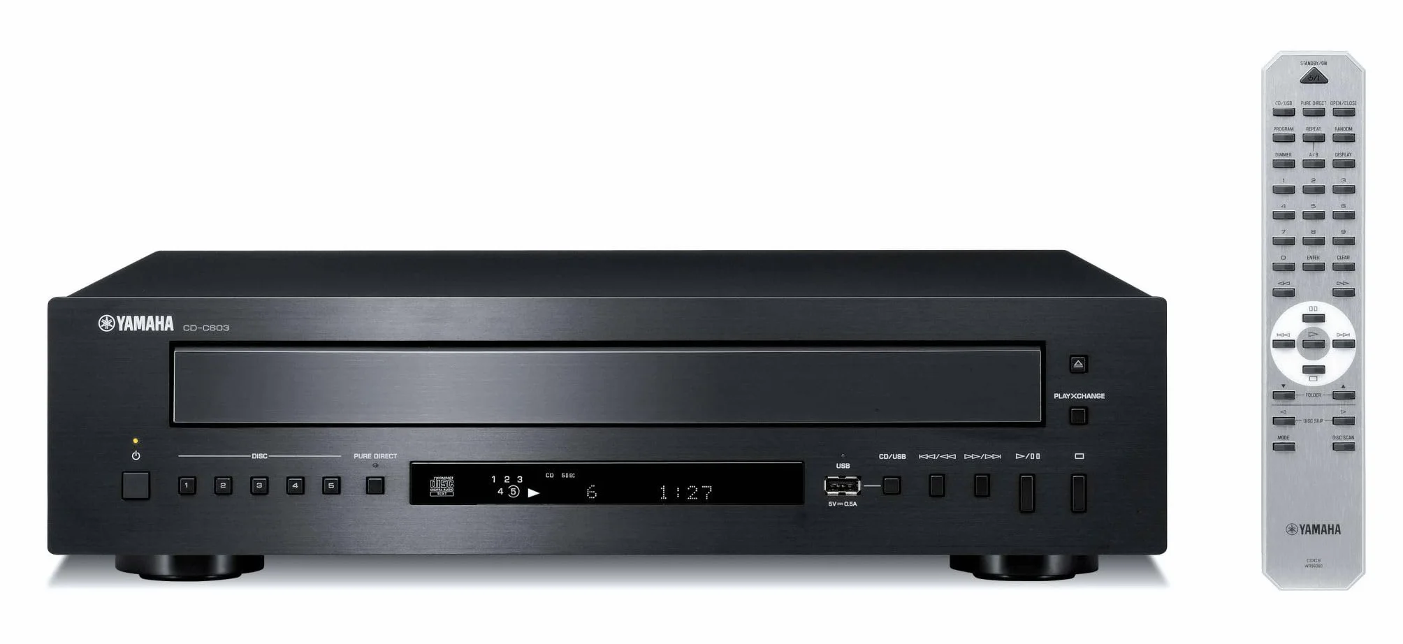 Yamaha CD-C603 Odtwarzacz 5 CD mp3 wma USB Czarny