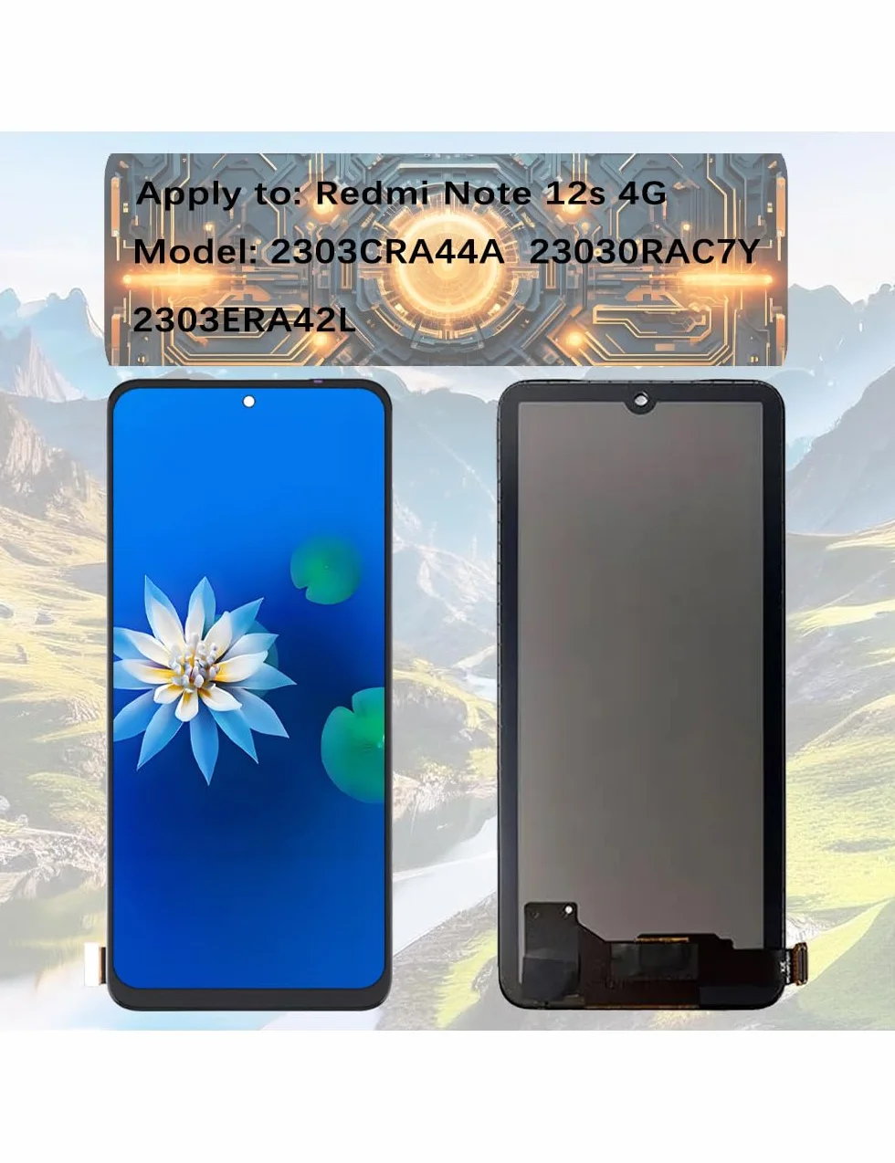 H&LYCYJ Ekran wyświetlacza do Xiaomi Redmi Note 12s 4G TFT 2303CRA44A 23030RAC7Y 2303ERA42L ekran LCD zapasowy zestaw z zestawem