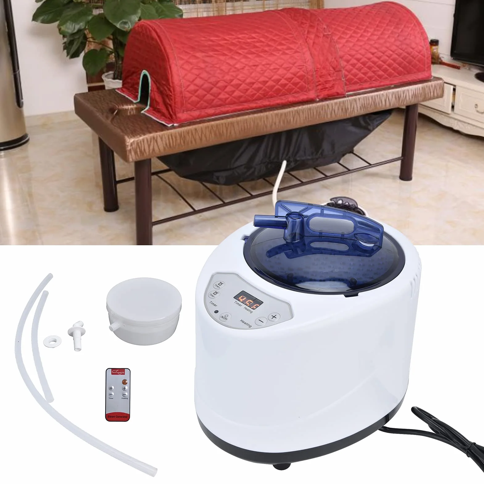 Materiały do ​​sauny, przenośny generator pary do sauny, detoksykacja z 2 wężami do odchudzania(#1)