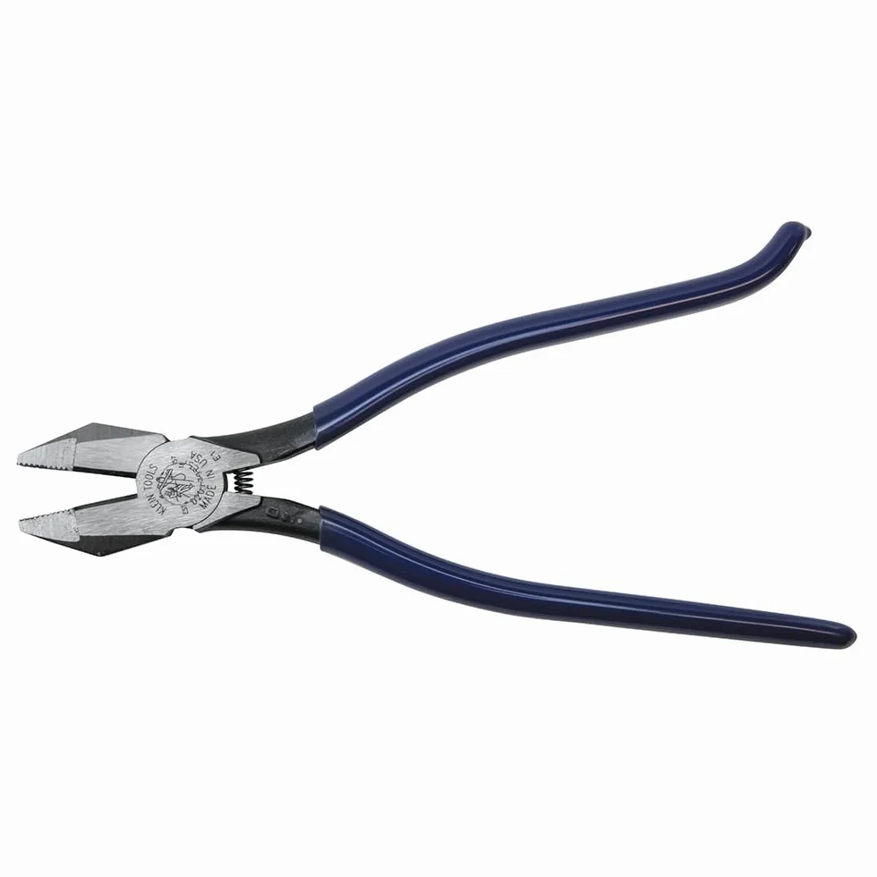 Szczypce do żelaza, sprężynowe frezy boczne do cięcia i gięcia prętów zbrojeniowych, długość 25 cm KLEIN TOOLS D201-7CST, niebieskie