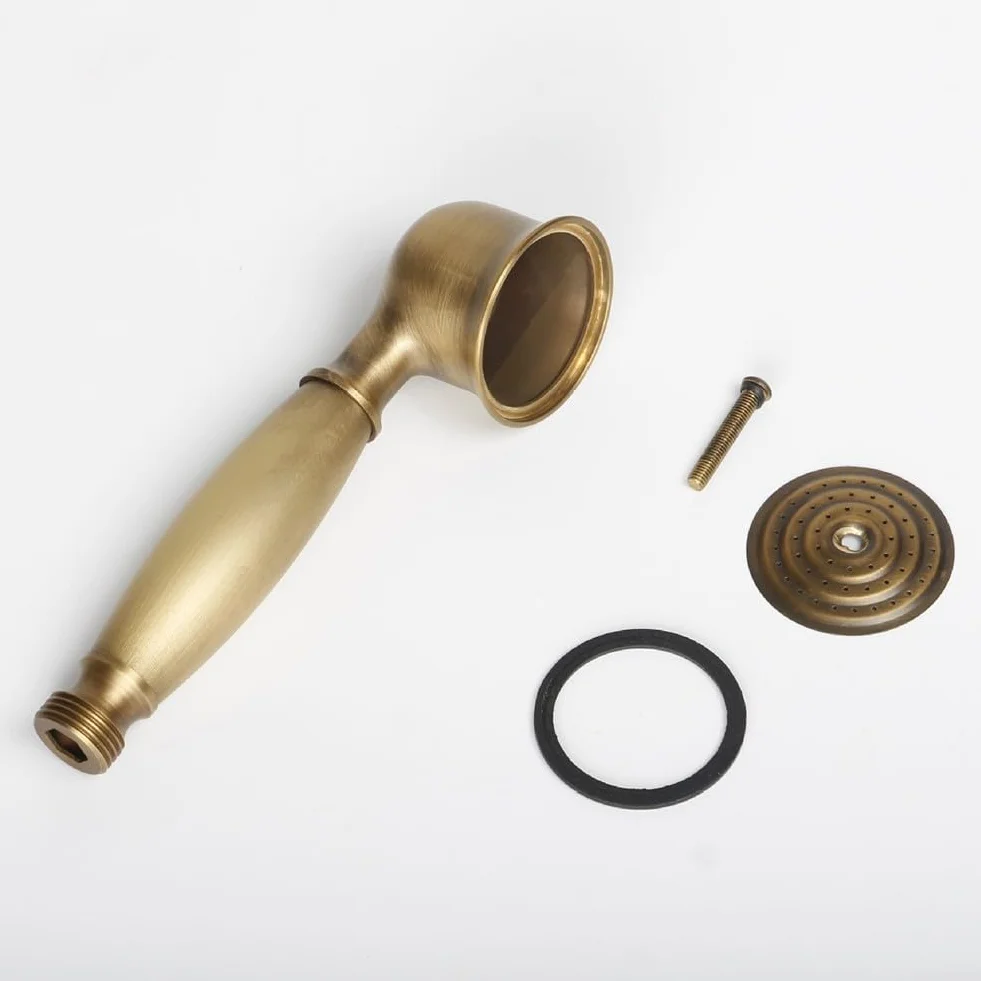 Vintage mosiężna głowica prysznicowa wysokociśnieniowa zdejmowana wąż 150 cm oszczędzająca wodę elegancka oprawa łazienkowa styl retro i stylowe akcesorium prysznicowe