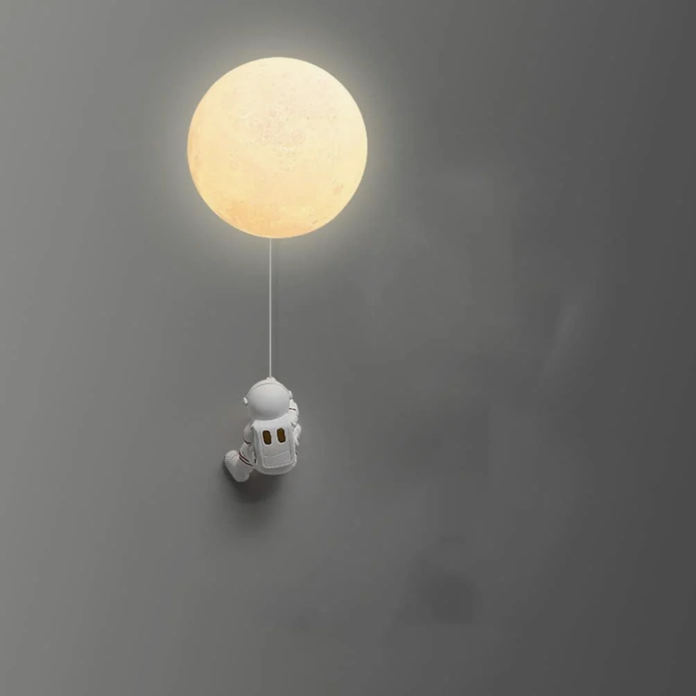 Kinkiet Wewnątrz Astronauta Księżyc Kinkiet Druk 3d Sypialnia Dziecięca Lampka Nocna Dekoracyjne Oświetlenie ścienne Dla Chłopców Dziewczynka Przedszkole Salon Jadalnia Muzeum Nauki