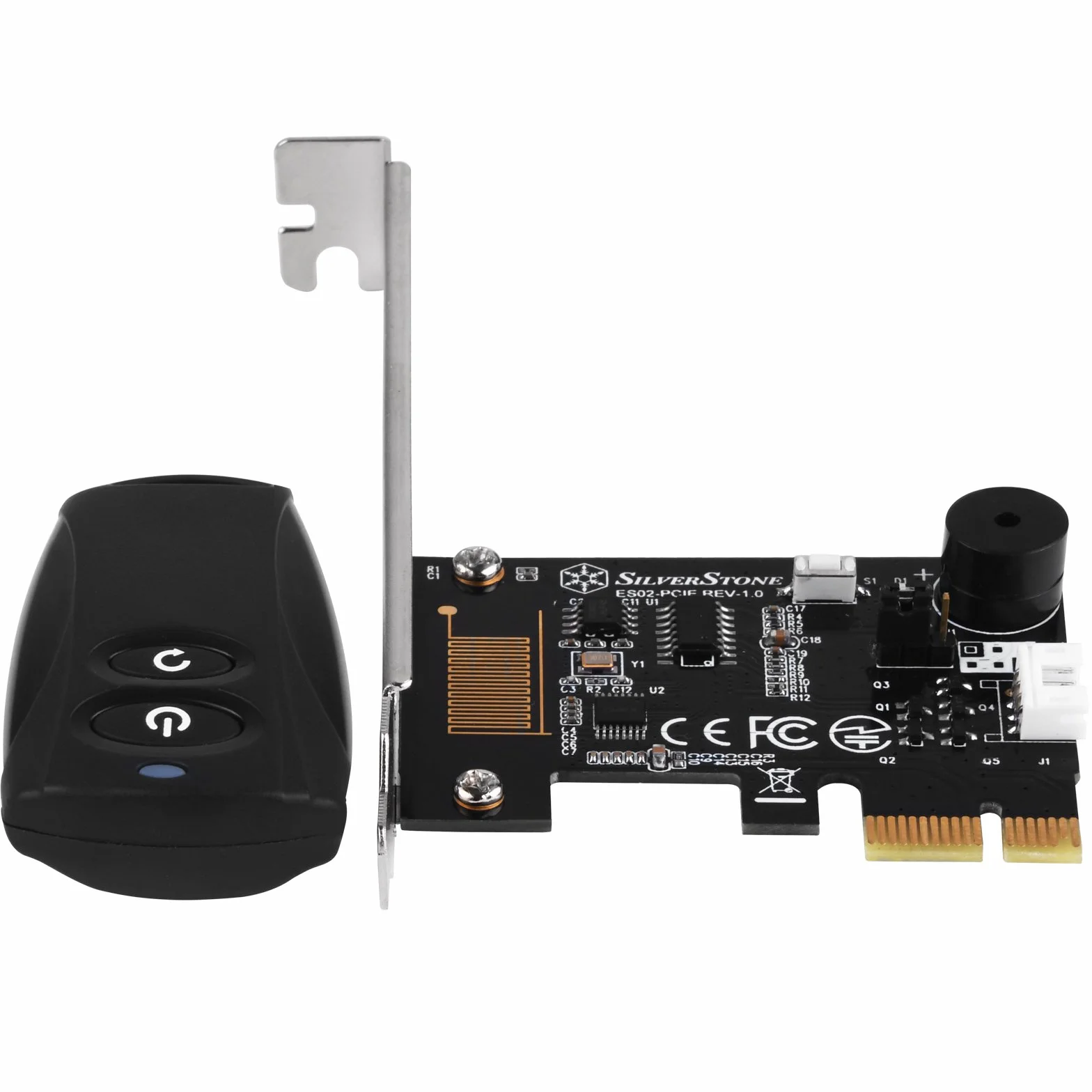 SilverStone SST-ES02-PCIe - 2.4G pilot zdalnego sterowania do PC Power/Reset, wbudowany głośnik PC, PCIe