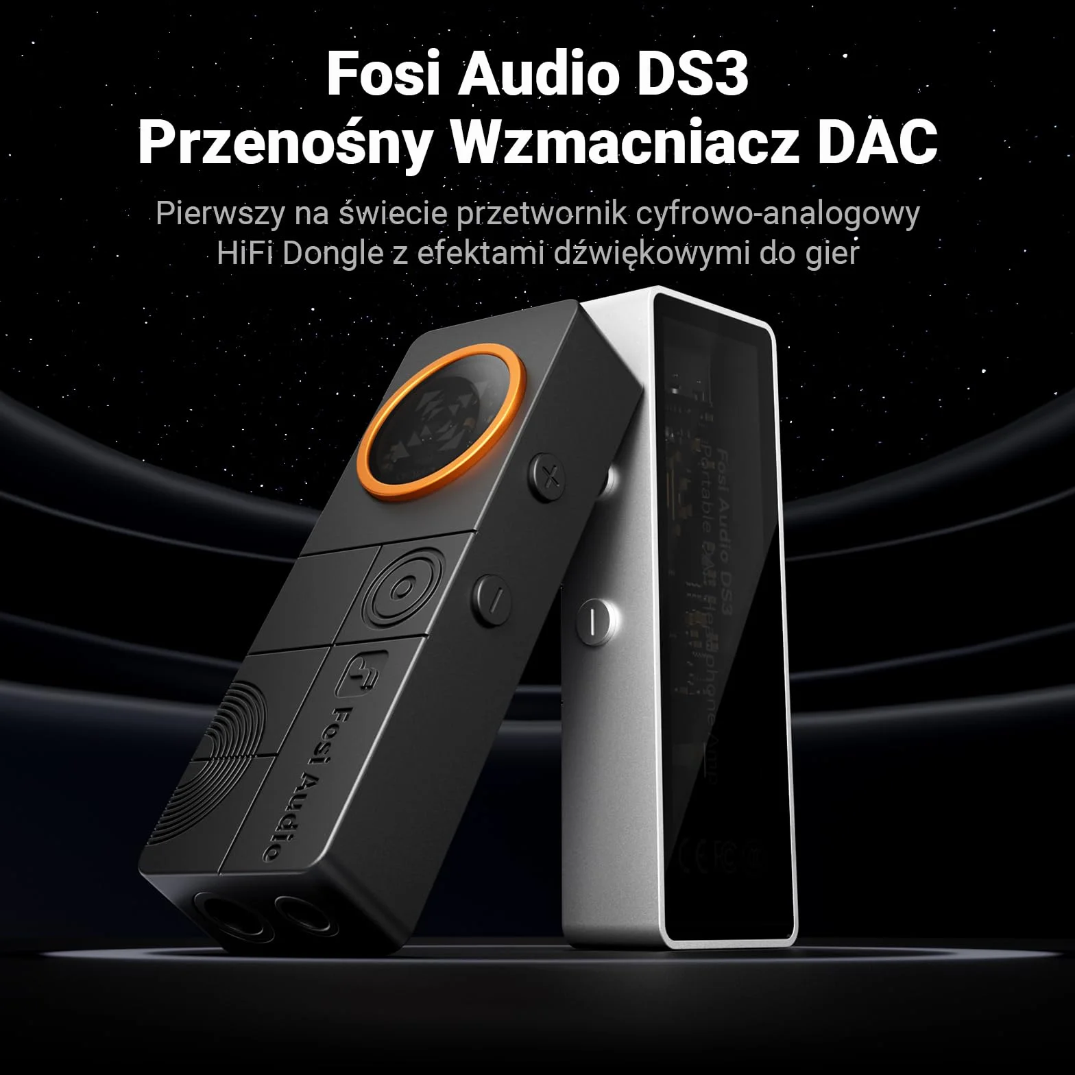 Fosi Audio DS3 USB-C DAC Amp Dongle,Przenośny Wzmacniacz Słuchawkowy z Przestrzennym Dźwiękiem 7.1 do gier, ES9039Q2M XMOS POWERED,3,5mm Pojedyncze 4,4mm Zbalansowane, do PC/Telefonu/PS5/Switch-Biały