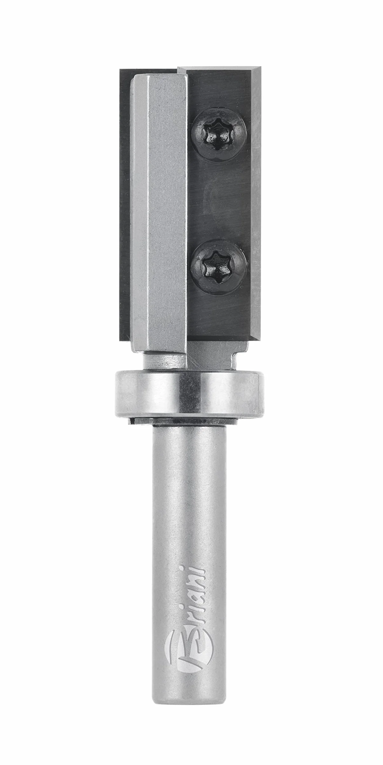 Frez do wygładzania z łożyskiem kulkowym na trzonku i nóż dwustronny z twardego metalu, bieg prawostronny, ostrze 2, długość robocza 29,5 mm, długość całkowita 69,5 mm, trzpień 8 mm