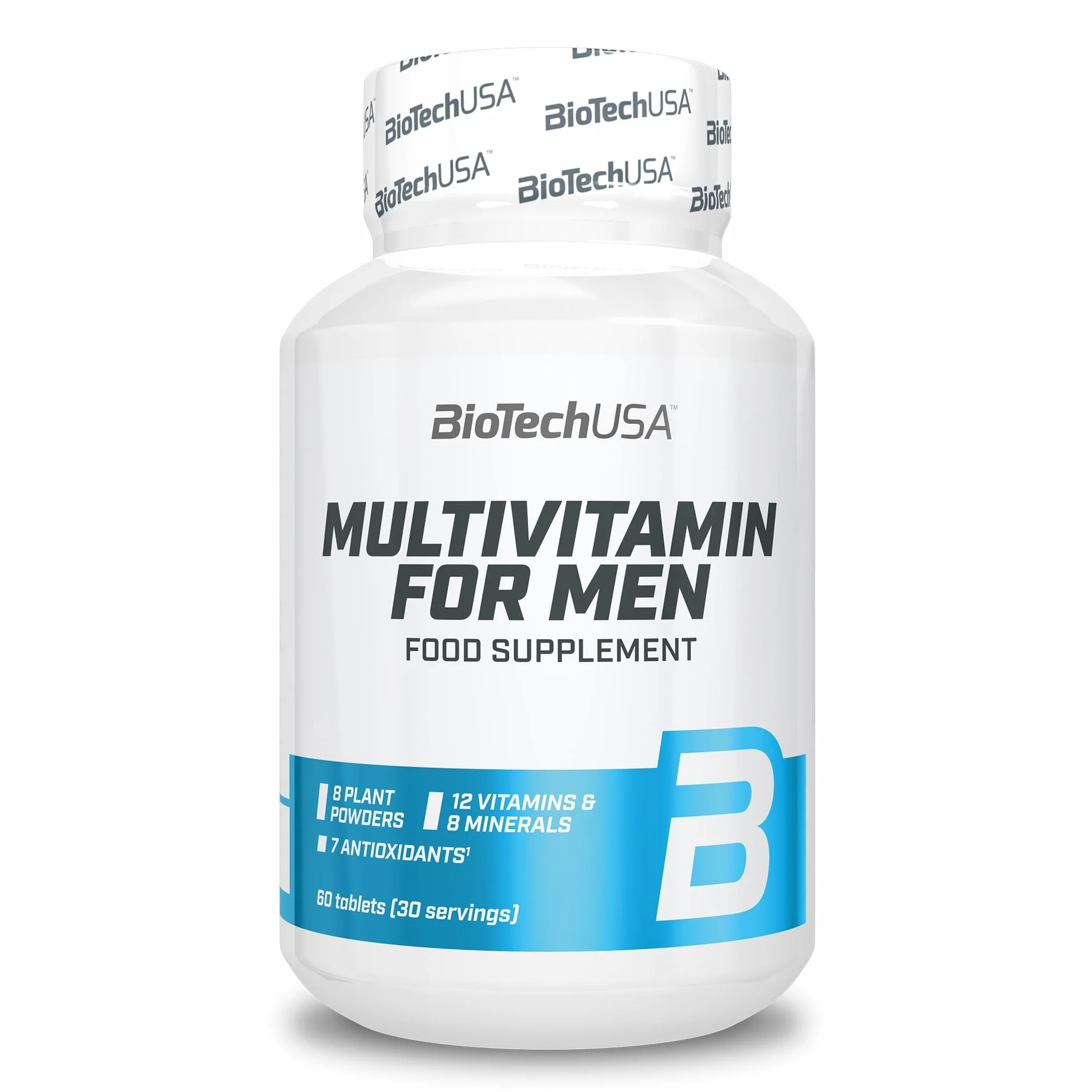 BioTechUSA Multivitamin For Men - kompleksowe wsparcie dla aktywnych mężczyzn | 38 substancji aktywnych | energia, wsparcie odporności i mięśni | ochrona antyoksydacyjna, 60 tabletek