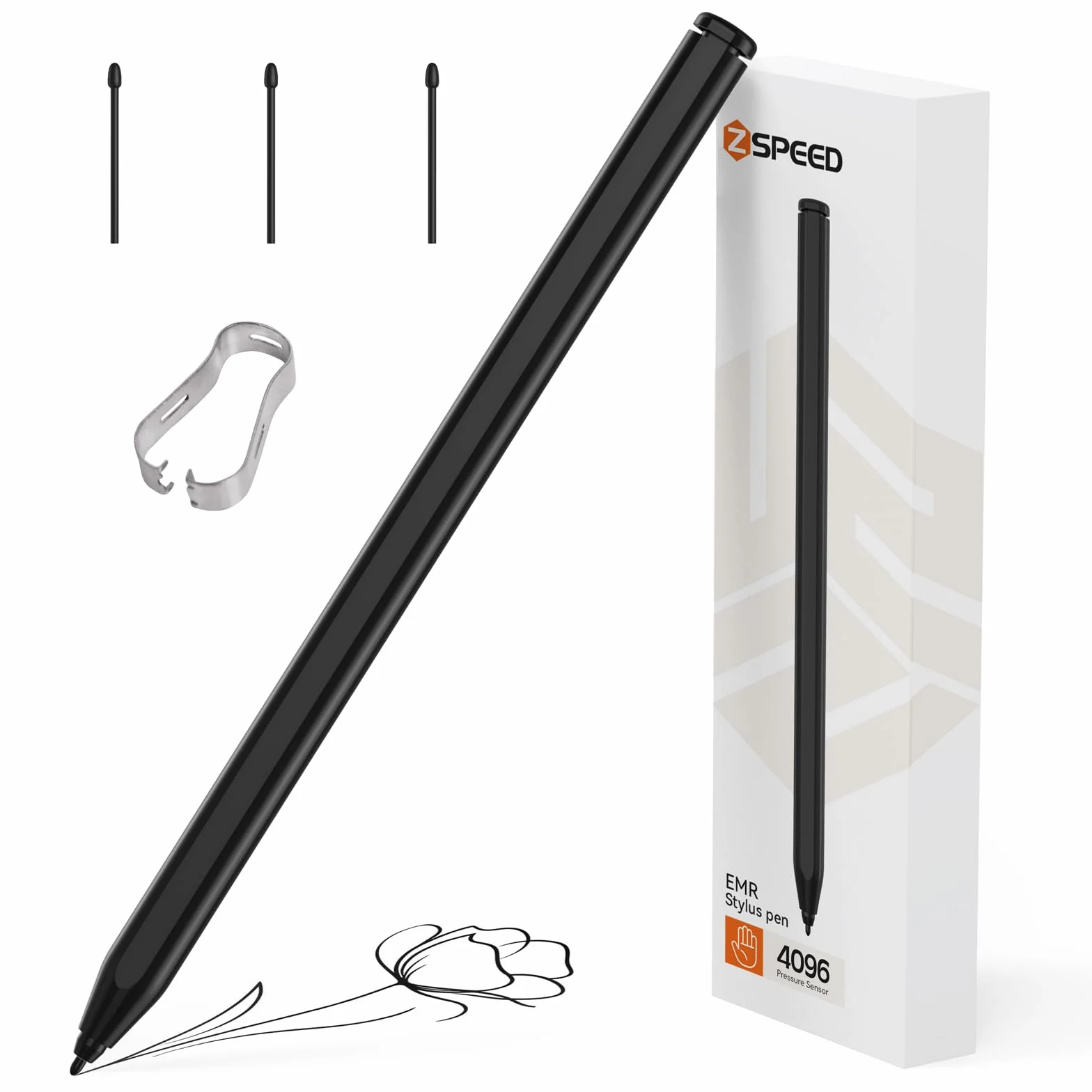 S Pen do Galaxy Tab S9 Samsung Pen z funkcją rozpoznawania dłoni i magnetycznym uchwytem, 4096 poziomów czułości nacisku. Pióro EMR pasuje do Remarkable 2/Samsung/Kindle/Onyx/Wacom/HP