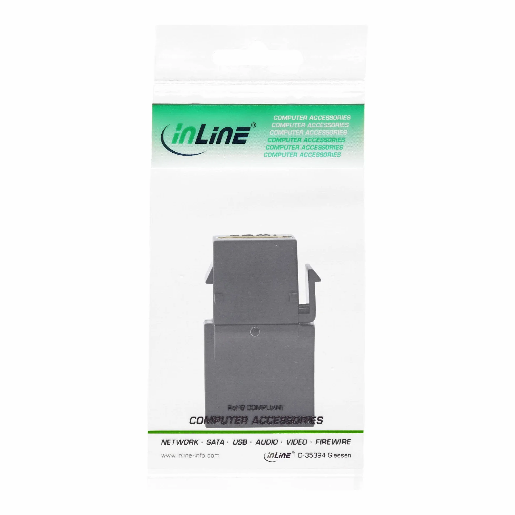 InLine 76202N HDMI Keystone Snap-In wkładka 4K/60 Hz, gniazdo HDMI A, czarny