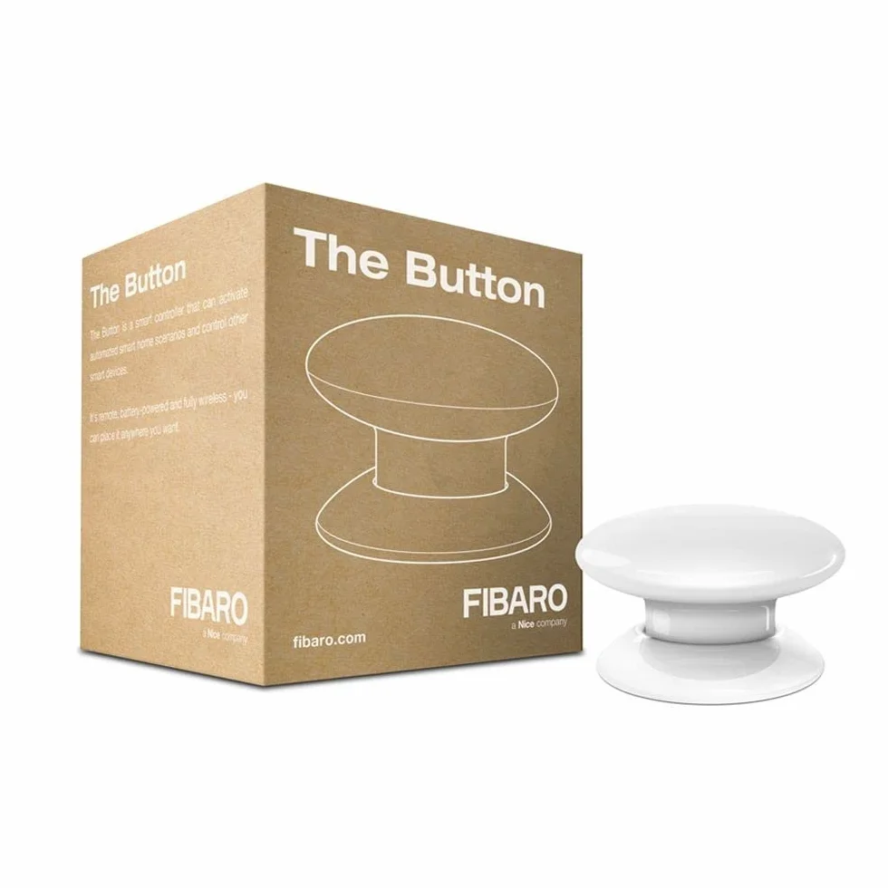 Fibaro The Button White Z-Wave Plus Scene Controller, On-Off Trigger, 3.6 V