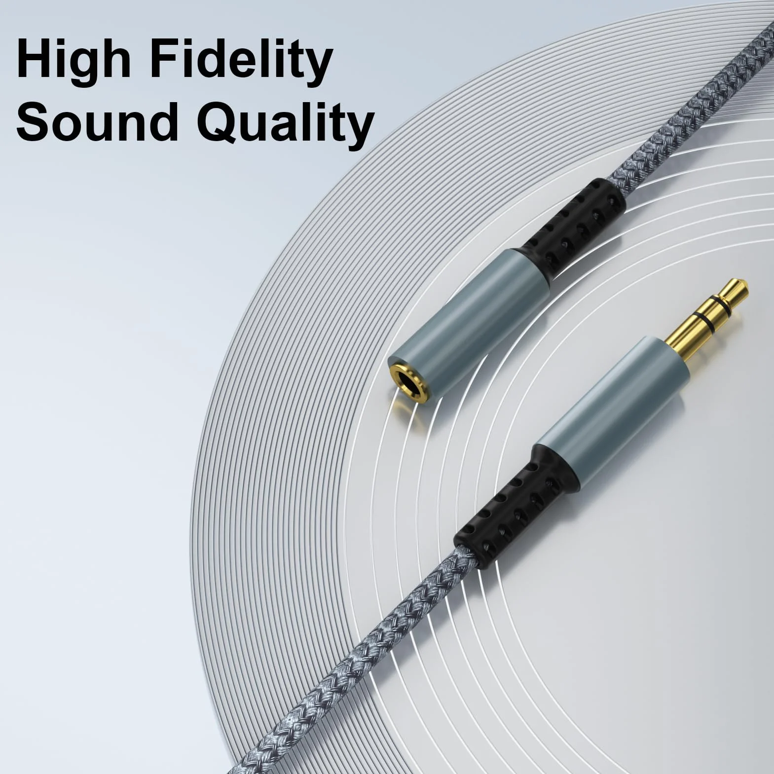 Przedłużacz Jack 5 m nylonowy pleciony 3,5 mm stereo audio AUX