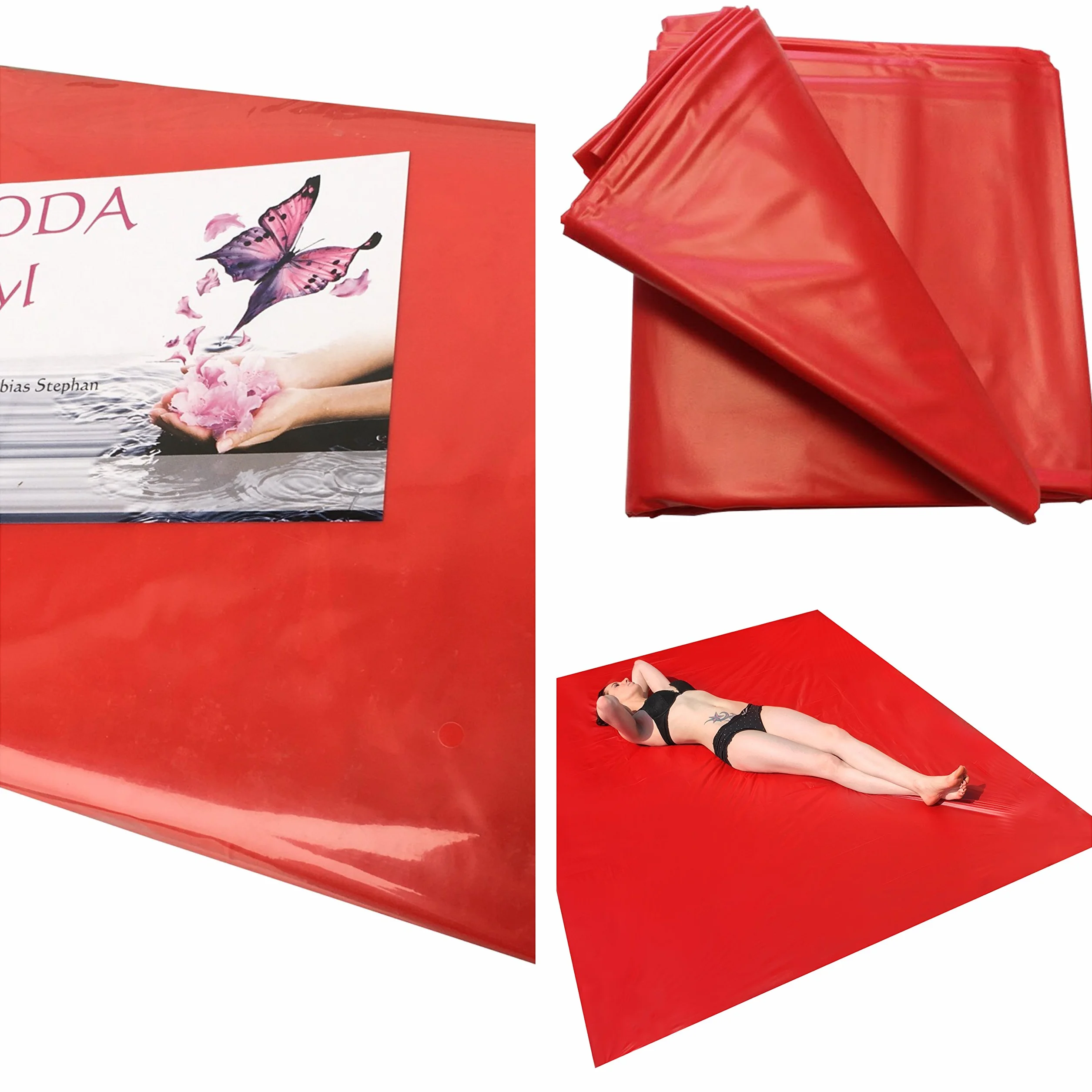 eXODA prześcieradło na nietrzymanie moczu, kolor czerwony, 180 x 260 cm, nakładka na nietrzymanie moczu, nadaje się do prania w pralce do 95°, również dla dzieci