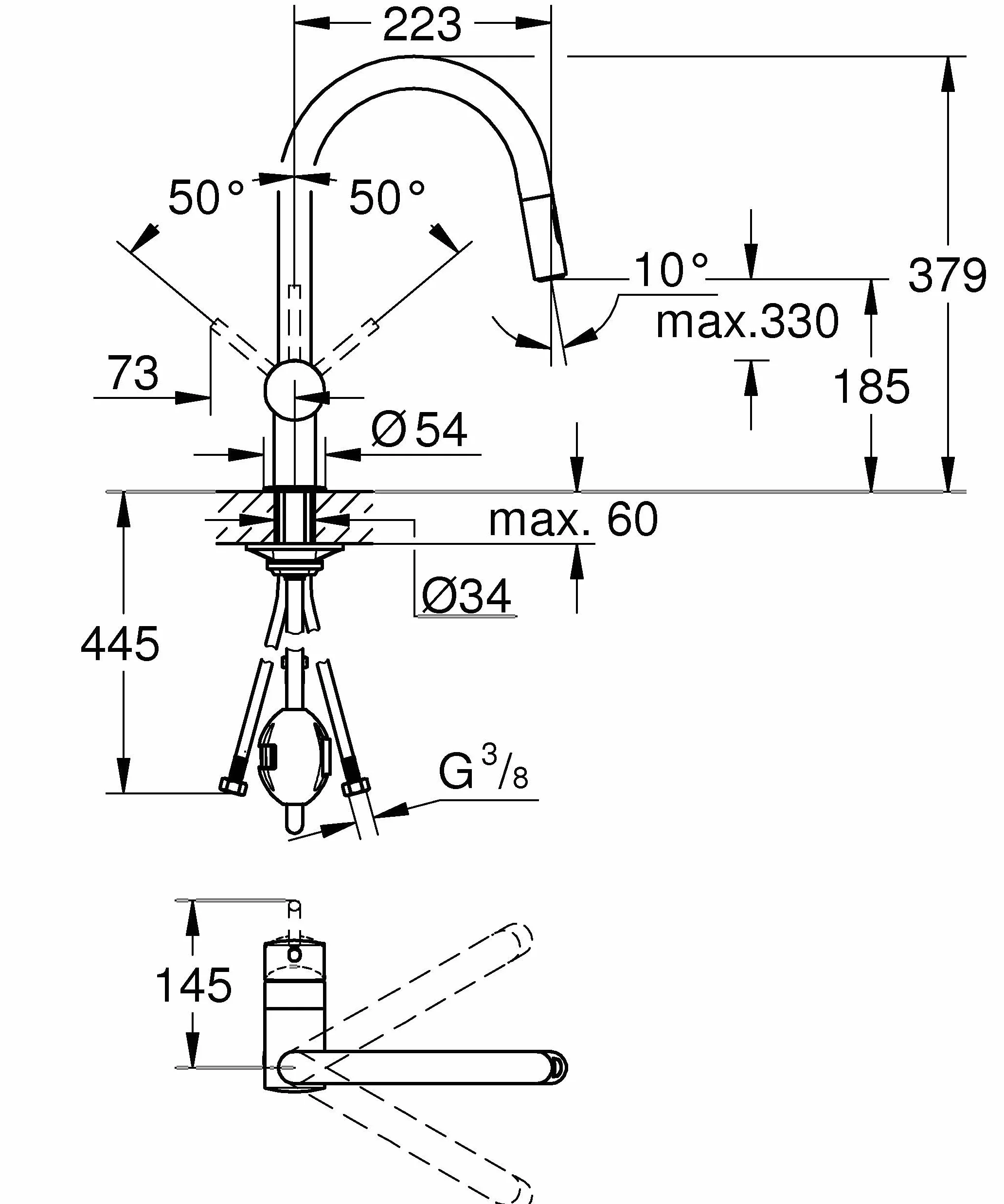 Grohe Minta Bateria zlewozmywakowa Jednouchwytowa DN 15