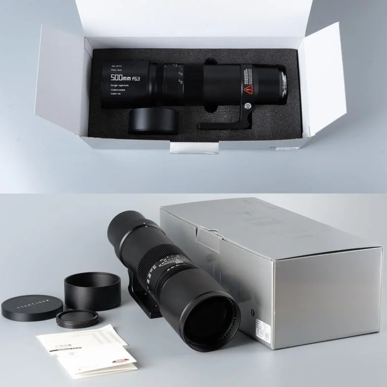 TTArtisan Teleobiektyw 500 mm F6.3 do kamer GFX-Mount ED-szklany teleobiektyw, scena kinowa Super-MC z dużą przysłoną (czarny)