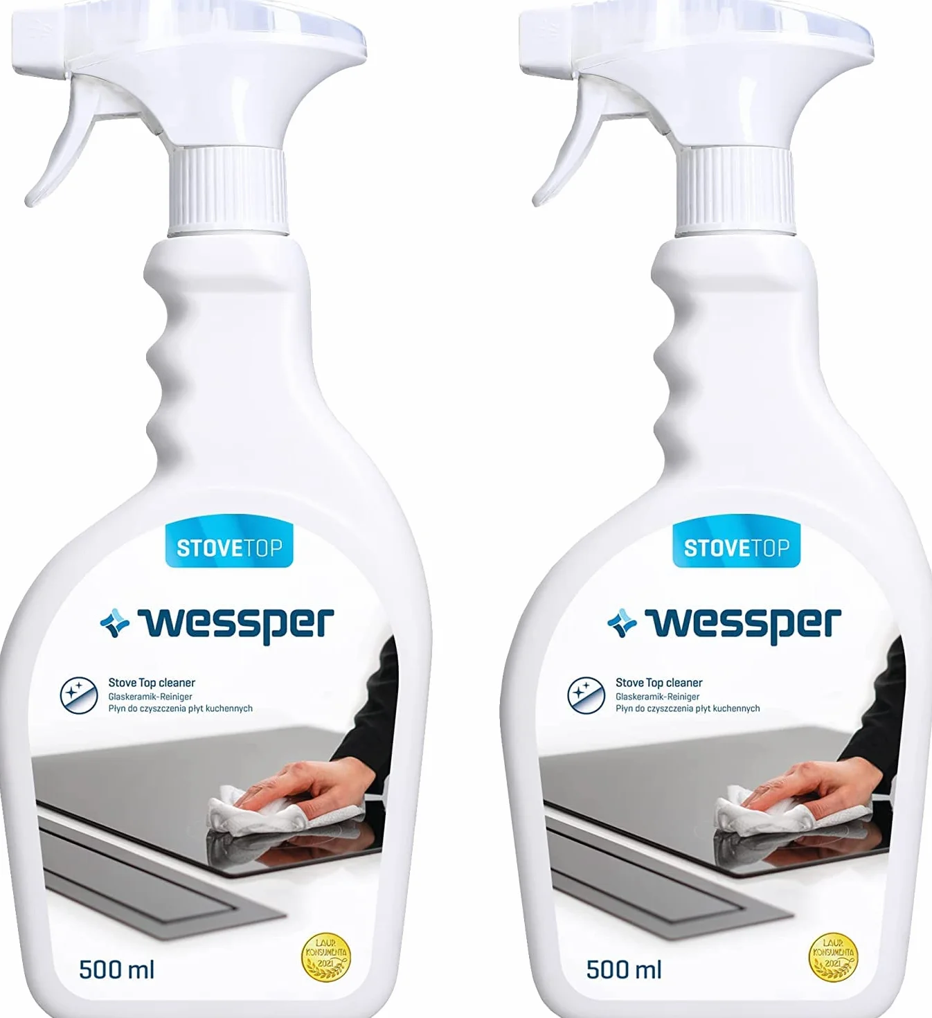 Wessper 2x Środek do Czyszczenia Płyt Indukcyjnych i Ceramicznych 500 ml | Szybko Usuwa Tłuste Zabrudzenia, Długotrwały Połysk