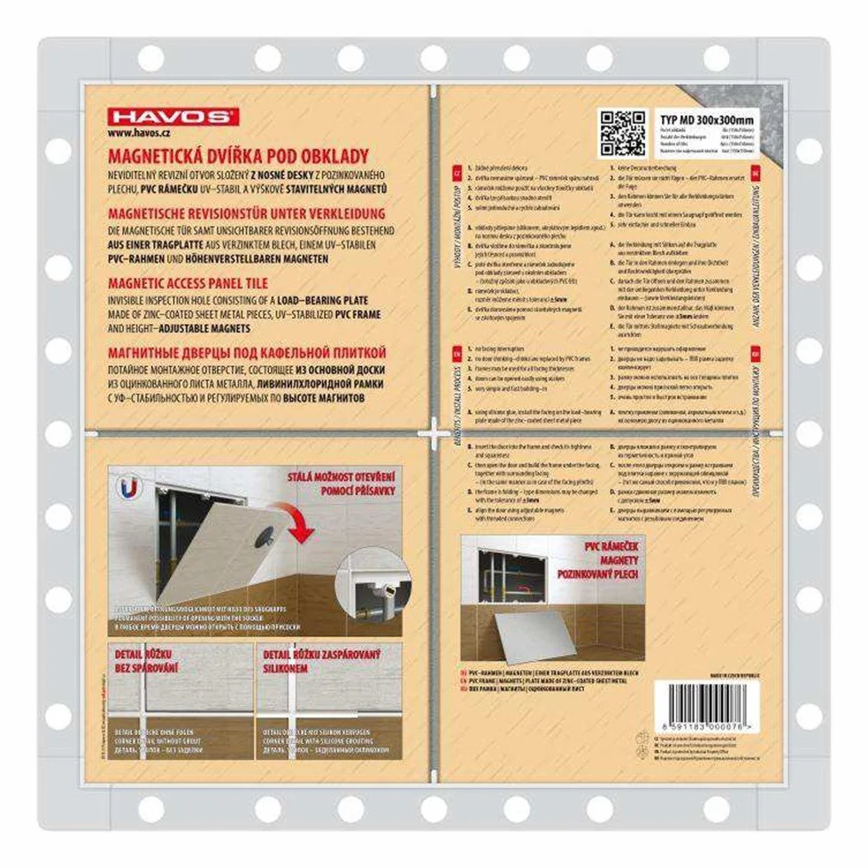 Drzwi rewizyjne klapa rewizyjna magnetyczna z możliwością kafelkowania: 600 x 300 mm