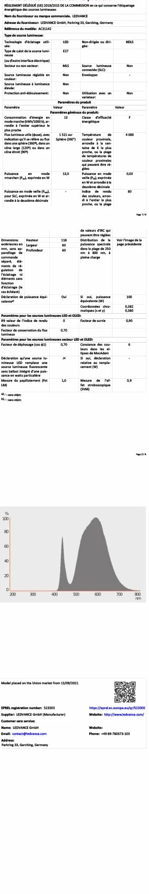 OSRAM Lampa LED | Trzonek: E27 | Zimna biel | 4000 K | 13 W | matowe | LED BASE CLASSIC A [Klasa efektywności energetycznej A+]