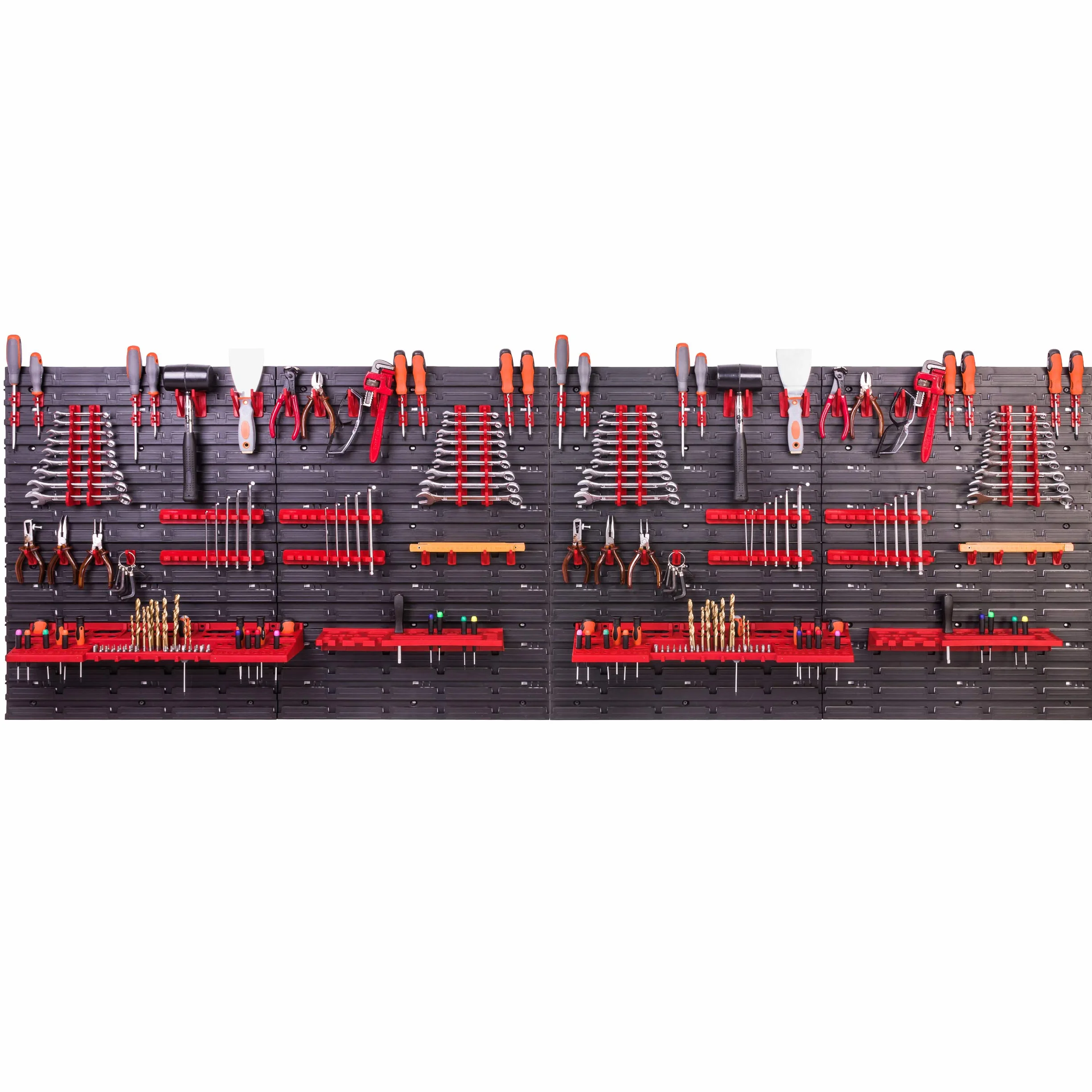 System przechowywania, regał ścienny 230 x 78 cm, uchwyty narzędziowe, regał do przechowywania, bardzo mocne płyty ścienne, możliwość rozbudowy, regał warsztatowy, magazynowy