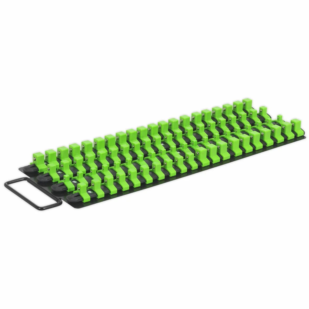 Sealey AK27051HV tacka na szynę nasadową, napęd 1/4", 3/8" i 1/2", zielona Hi-Vis
