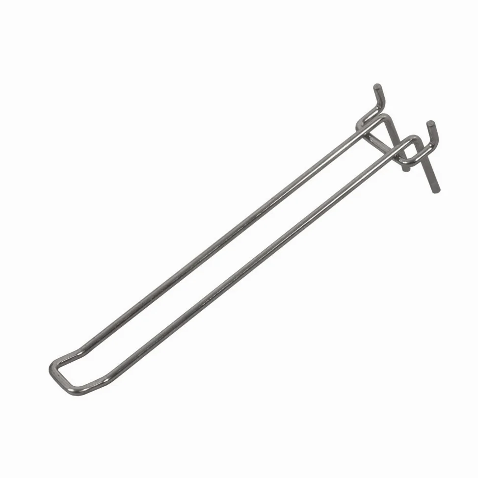 GERSO 100 sztuk podwójnych haków do ścian perforowanych, ocynkowane na wysoki połysk, długość 15 cm