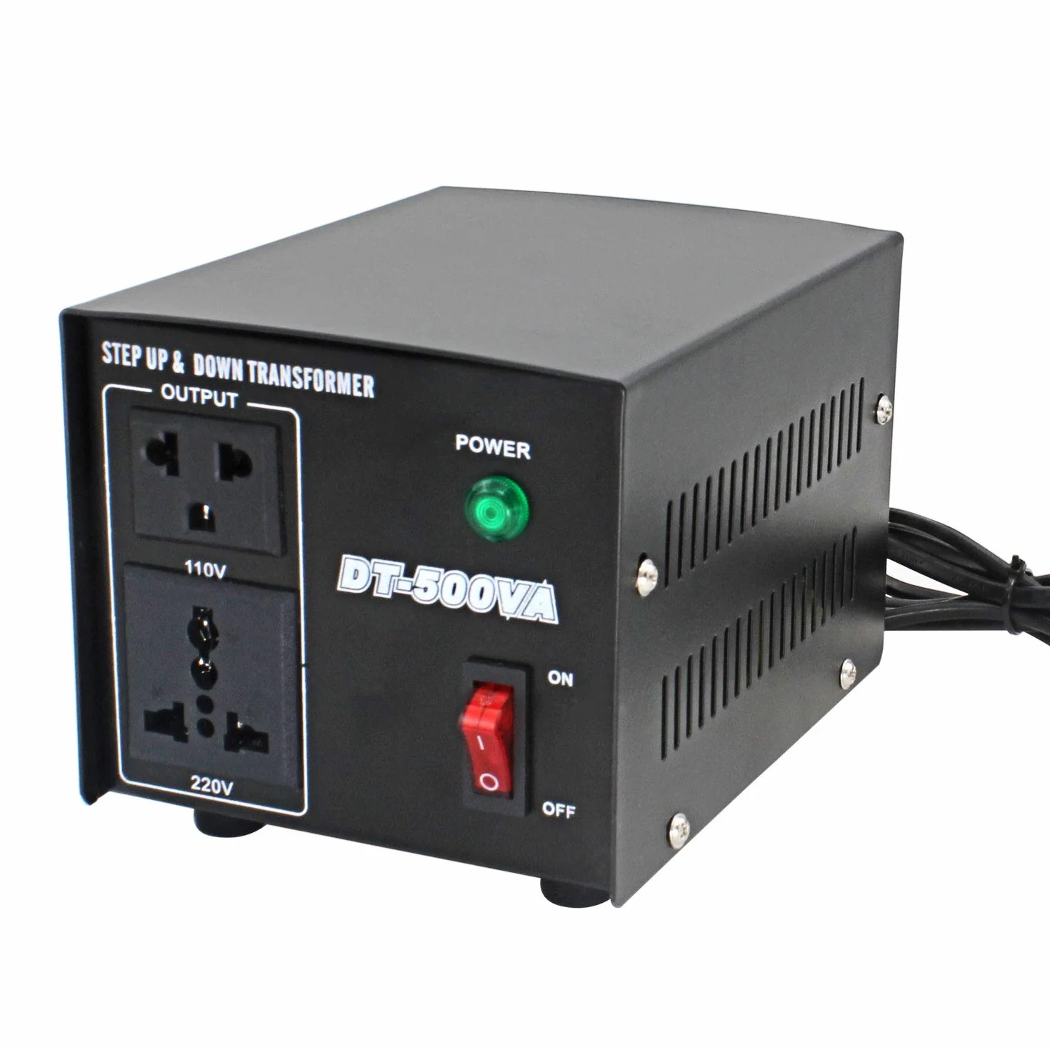 Konwerter napięcia 500 VA USA transformator pierścieniowy 220 V na 110 V Step Up & Step Down Voltage Converter 500 W
