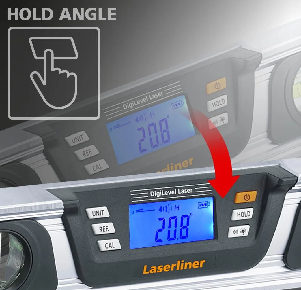 Umarex Laserliner DigiLevel Laser G40 cyfrowa poziomica elektroniczna (miernik elektroniczny, cyfrowy pomiar nachylenia 360°, sygnalizacja 90°/45°/0°, dokładność pomiaru ± 0,5 mm/m)