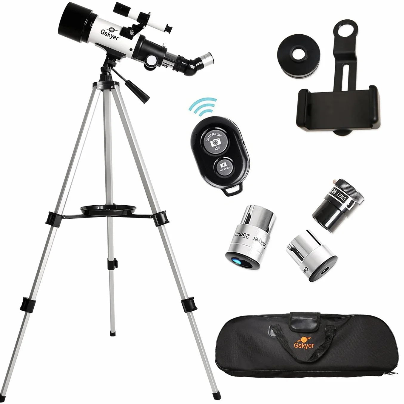 Gskyer Teleskop 70 mm 400 mm AZ-Mount Astronomiczny Refrakcyjny dla Dzieci i Początkujących