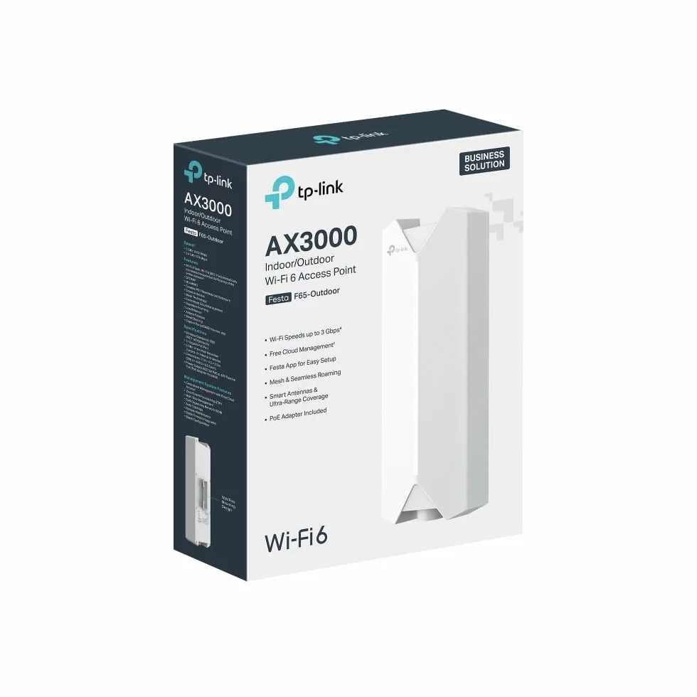 TP-Link Festa F65-Outdoor | Zewnętrzny punkt dostępowy WiFi 6 AX3000 | Obudowa IP67 | Obsługa PoE