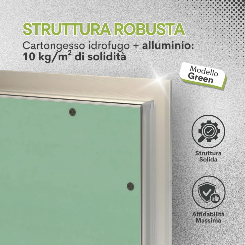 Gałka inspekcyjna do płyt gipsowo-kartonowych – drzwi do malowania, opuszczane drzwi – aluminiowa rama – otwór pushPull – do sufitów i ścian (30 x 30)