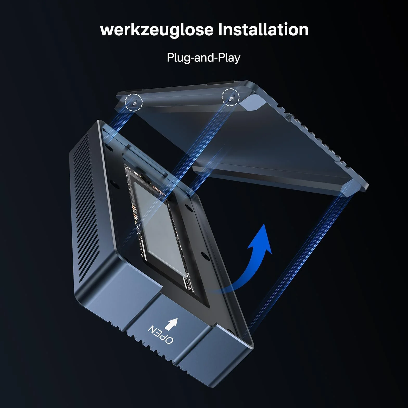 ACASIS 40Gbps Obudowa M.2 NVMe SSD z Wentylatorem, 405 Pro dla M1/M2 Pro/Max, Kompatybilna z usb 4/3/USB3.2/3.1/3.0/2.0, Obsługa SSD 2280/2260/2242/2230 B+M M-Key